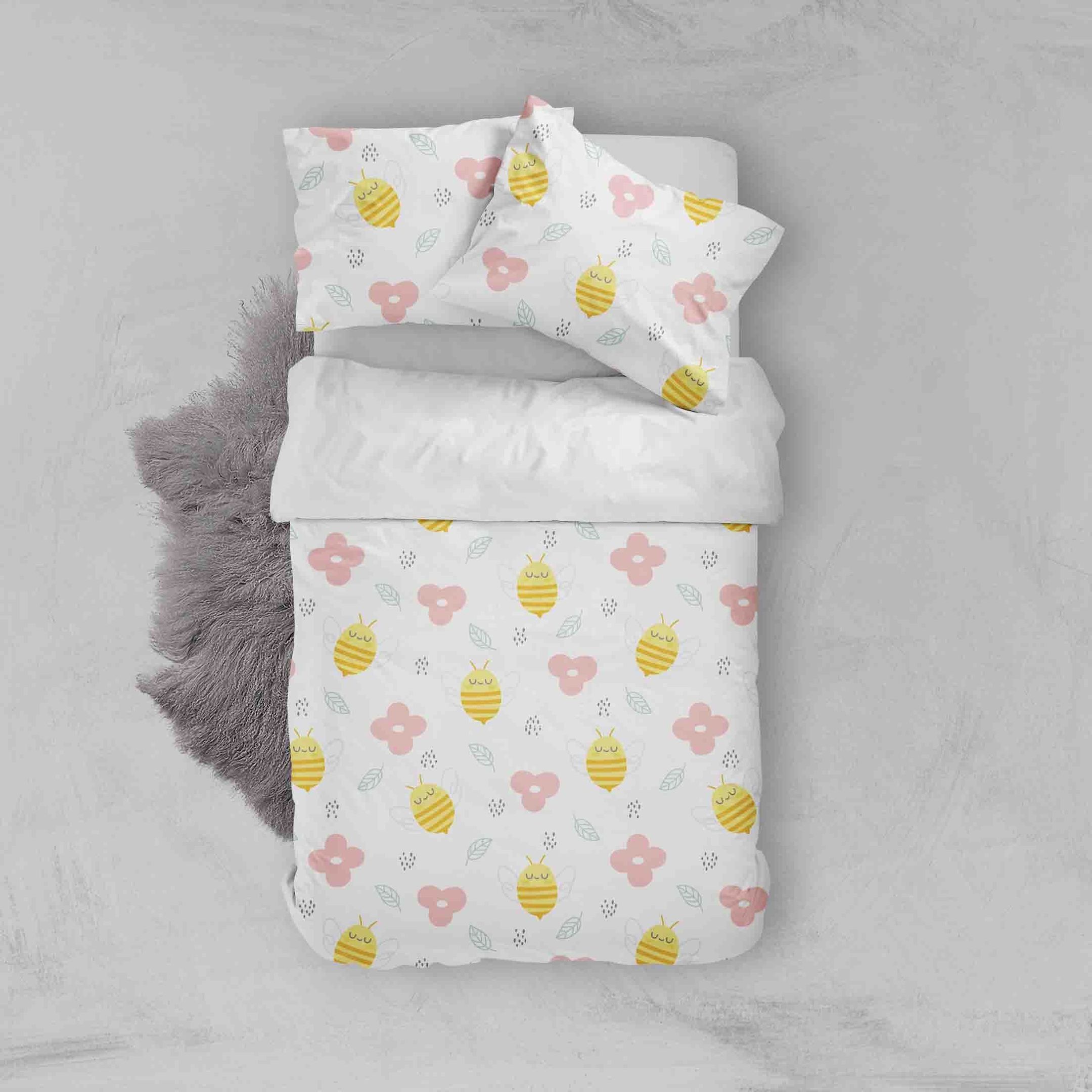 3d Cartoon Flower Bee Bedding Set