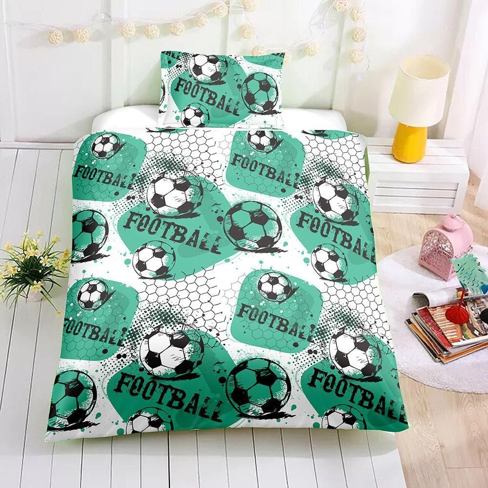 3d Cartoon Football Ball Pattern Bedding Set