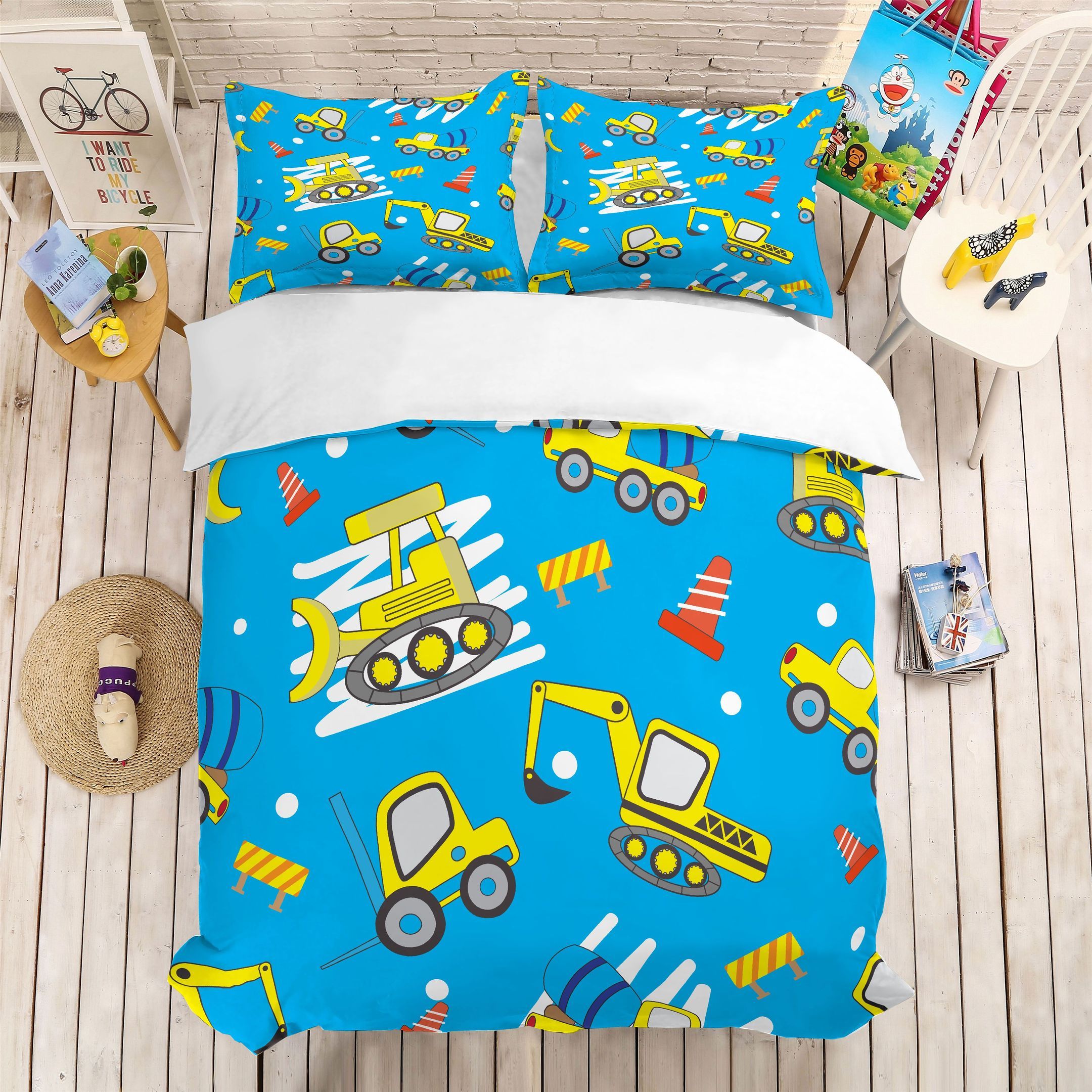 3d Cartoon Machineshop Car Bedding Set
