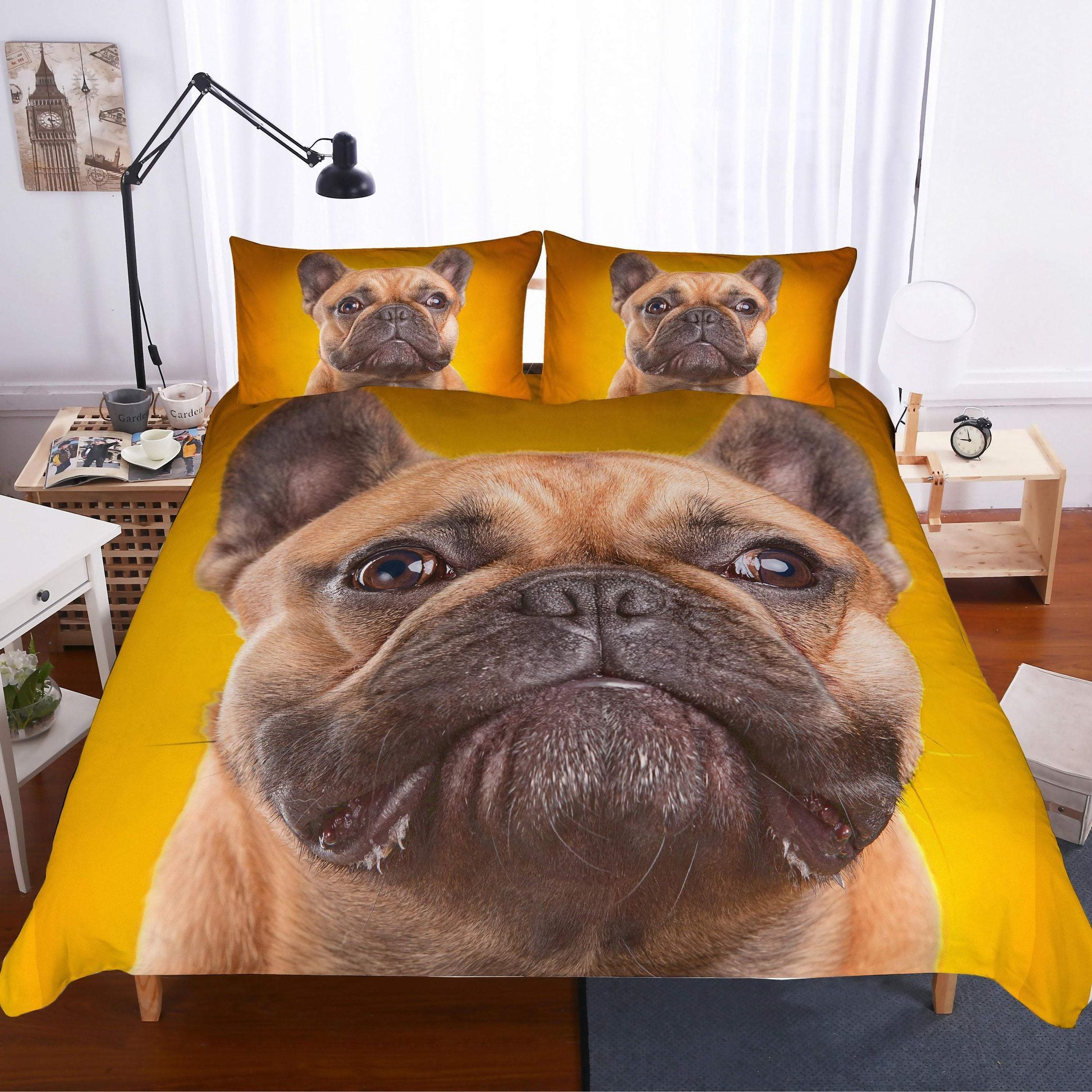 3d Cartoon Pug Bedding Set