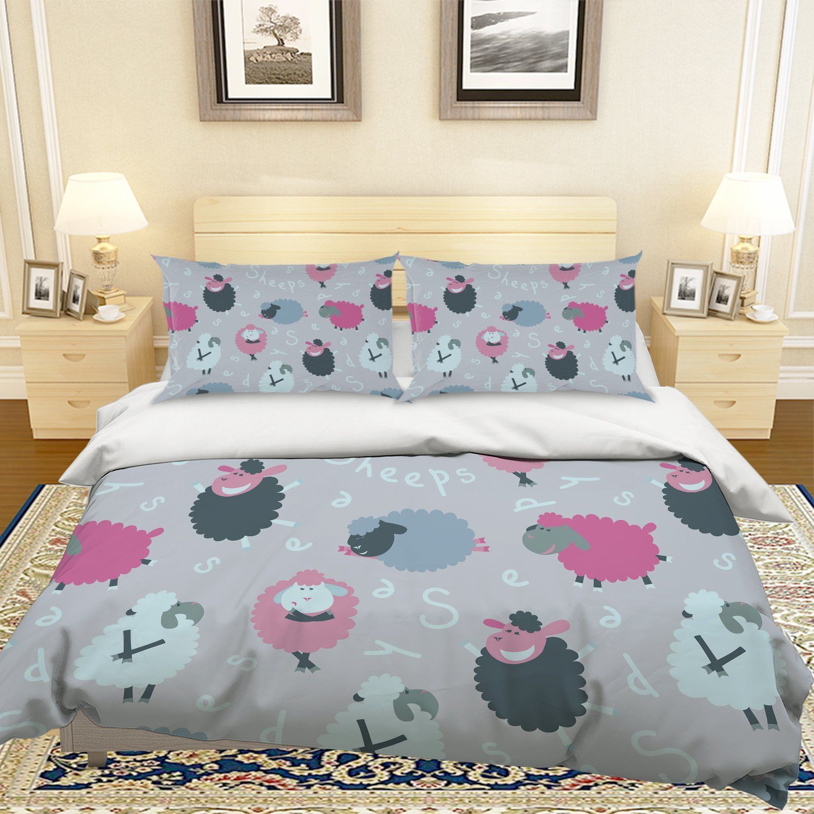 3d Cartoon Sheep Bedding Set