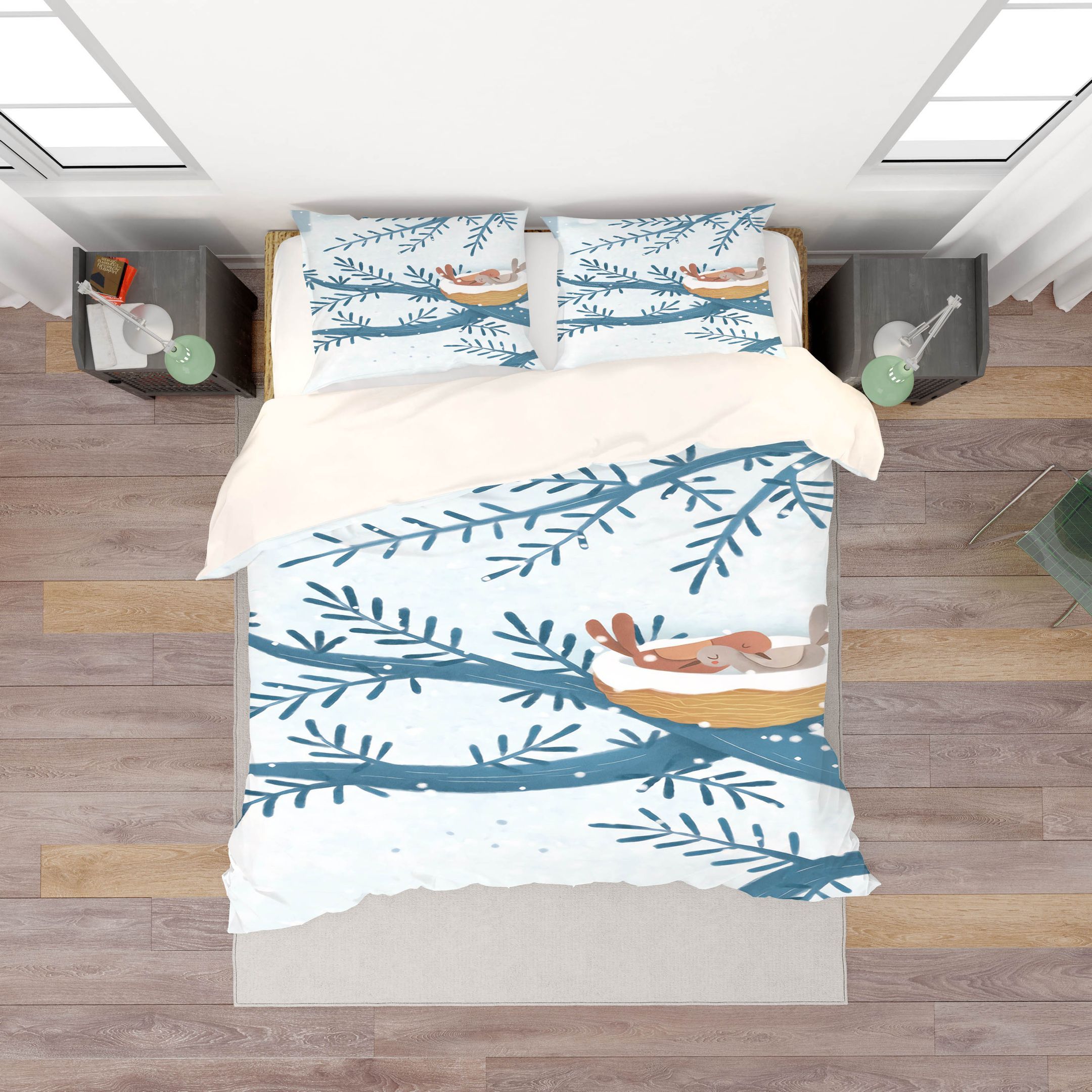 3d Cartoon Snowfield Plant Bedding Set