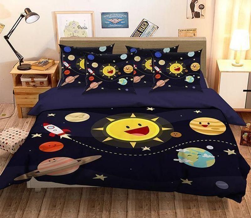 3D Cartoon Sun Printed Bedding Set