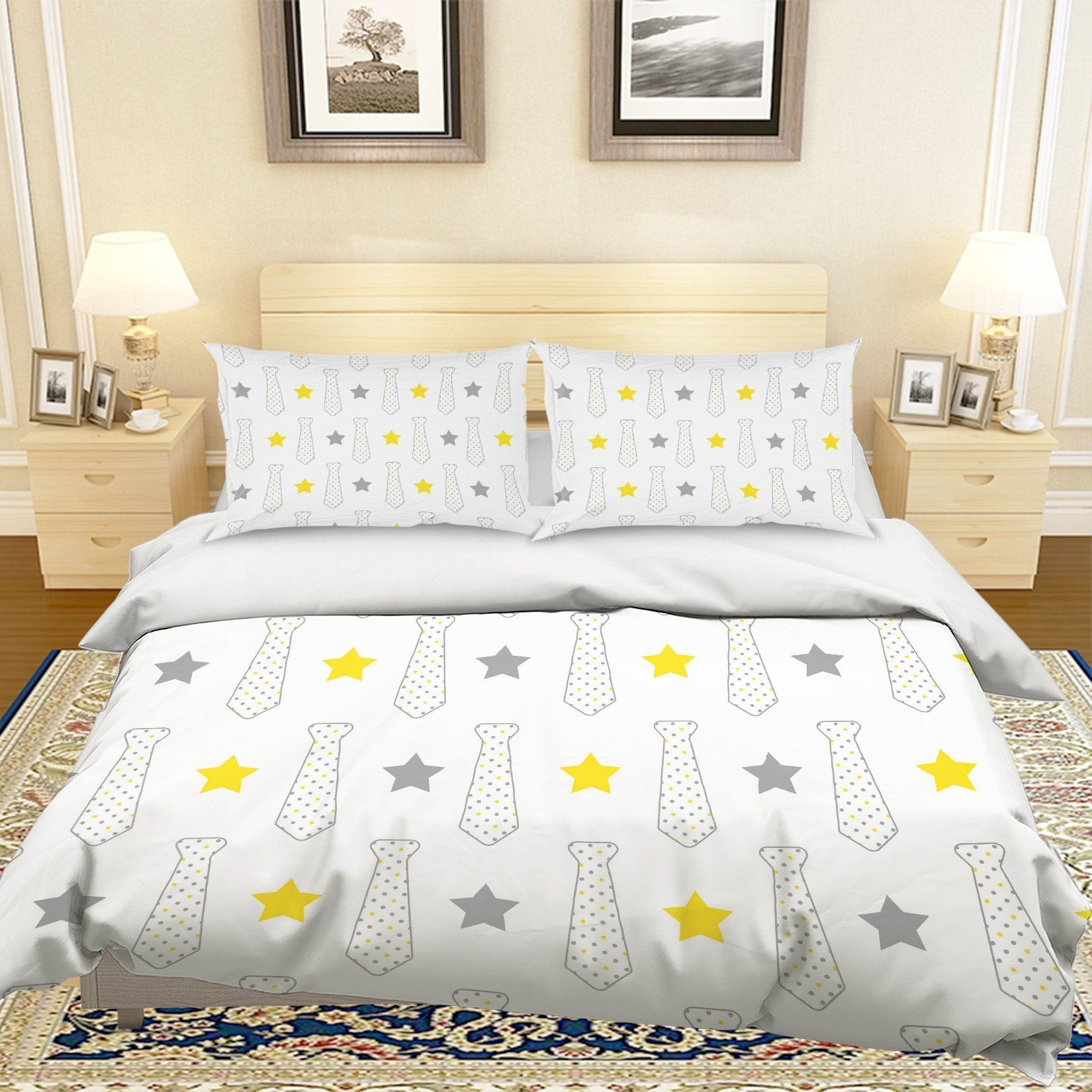 3d Cartoon Tie Star Bedding Set