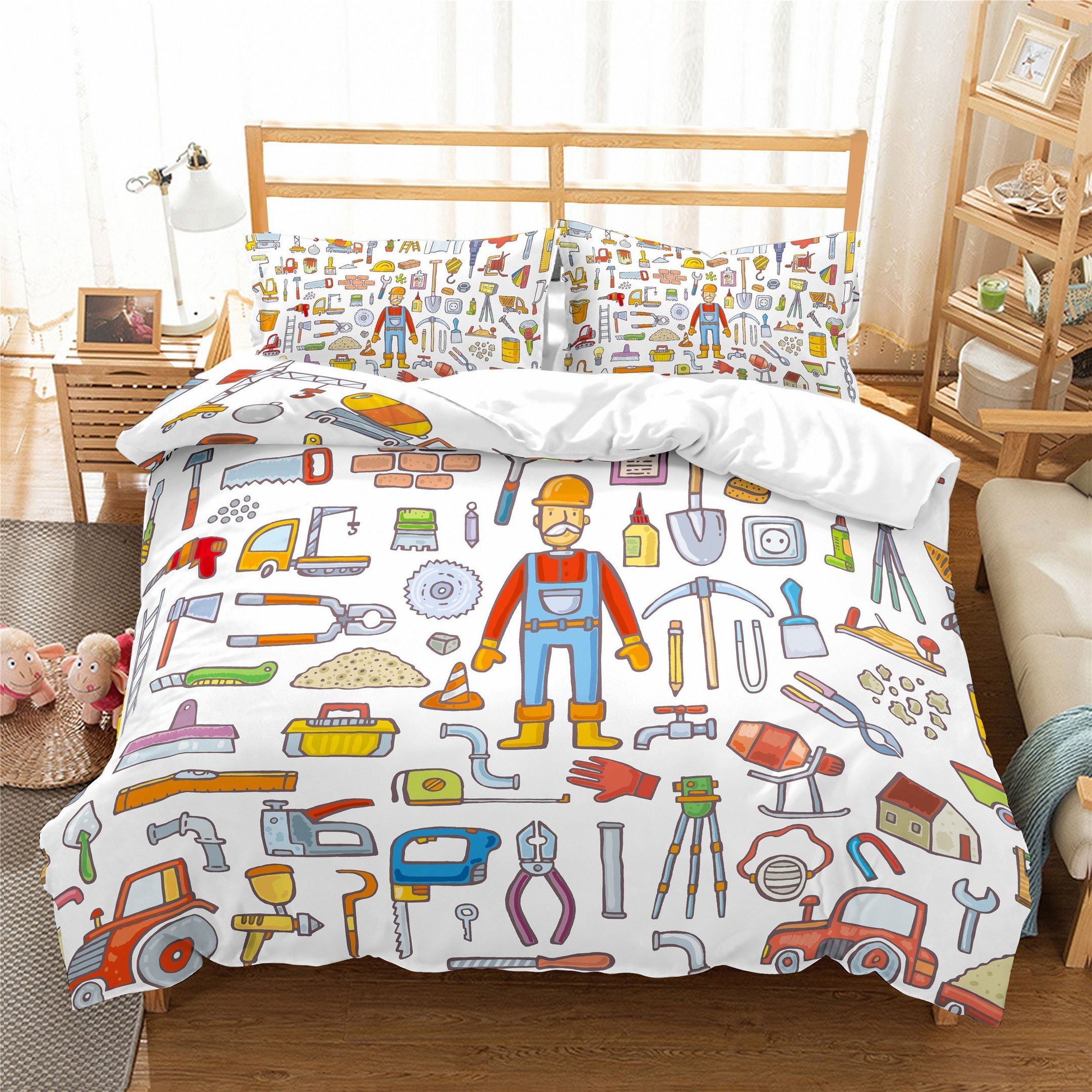3d Cartoon Tool Pattern Bedding Set
