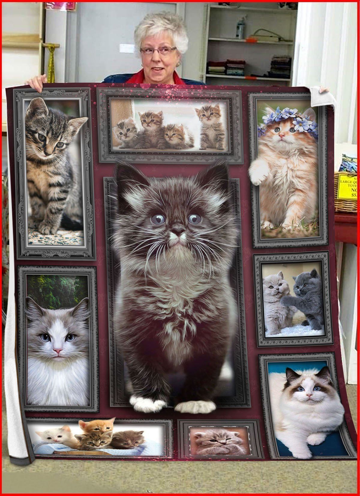3D Cat Sherpa Fleece Blanket