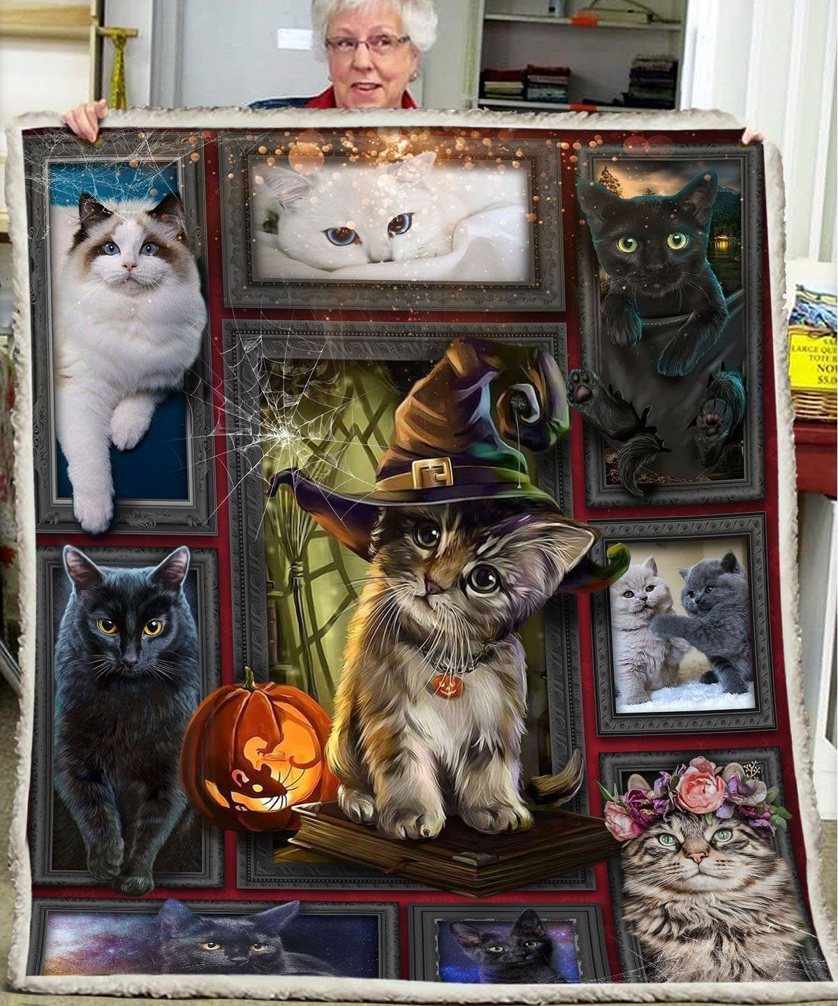 3D Cat Sherpa Fleece Blanket