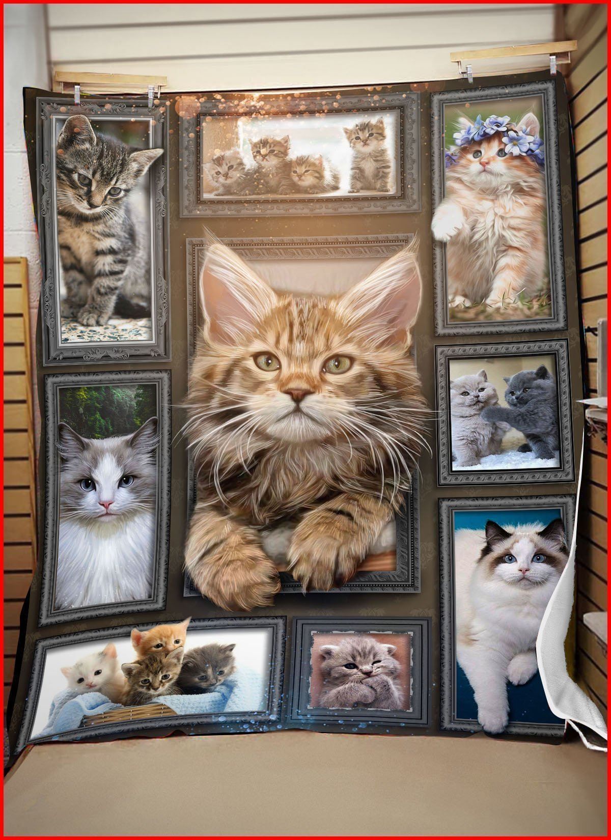 3d Cat Sherpa Fleece Blanket