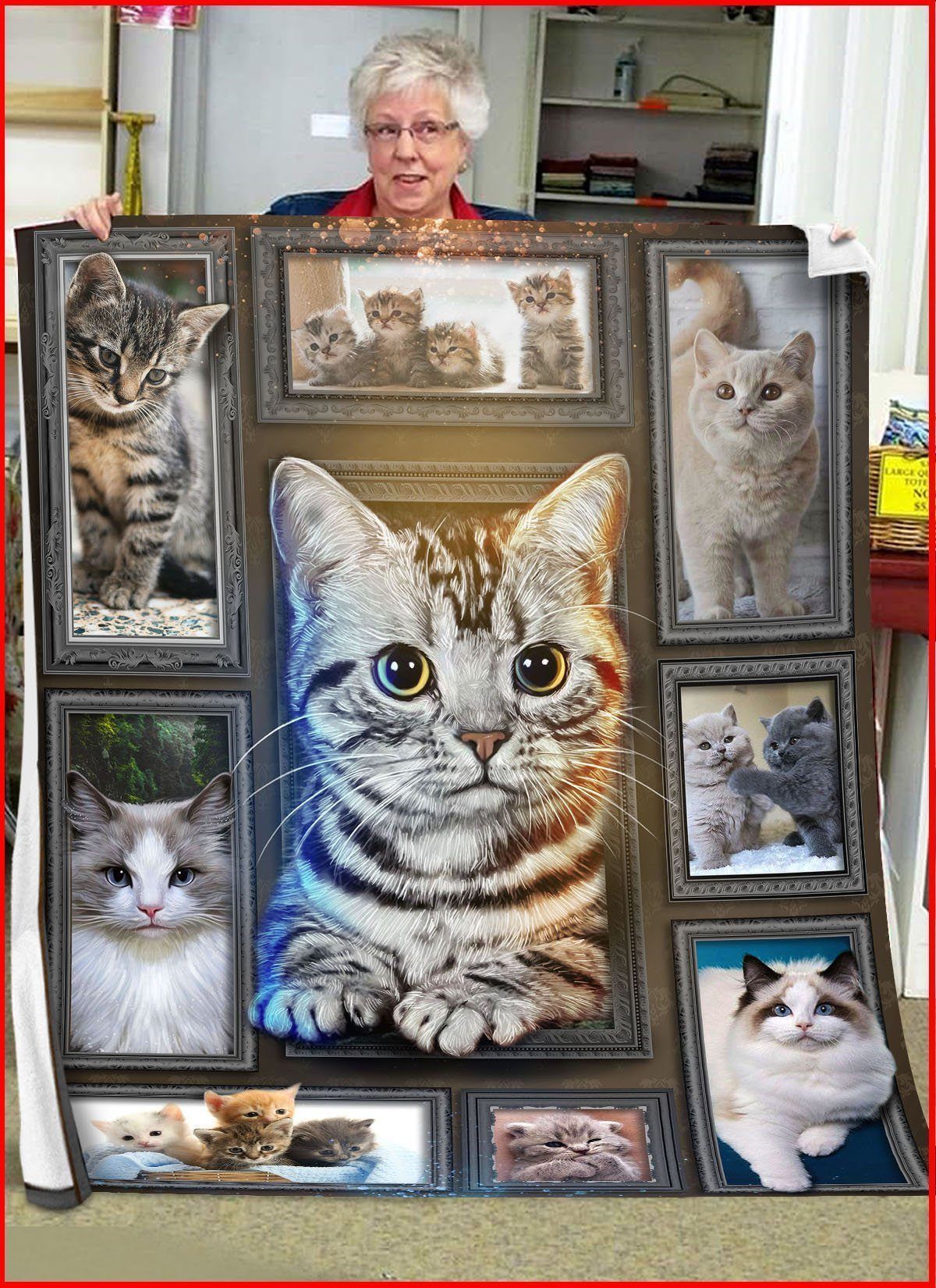 3d Cat Sherpa Fleece Blanket