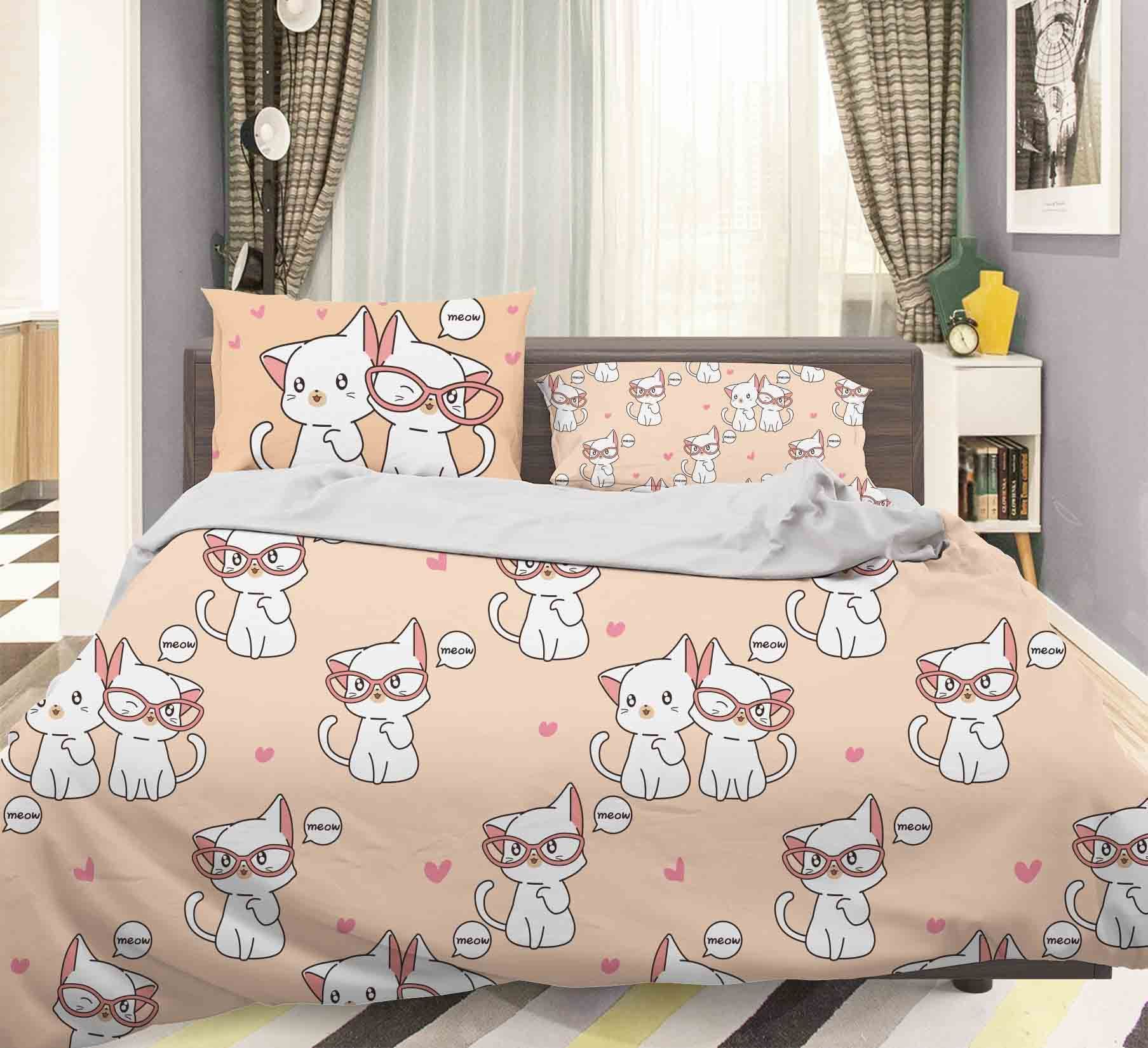 3d Cat Kitty Bedding Set