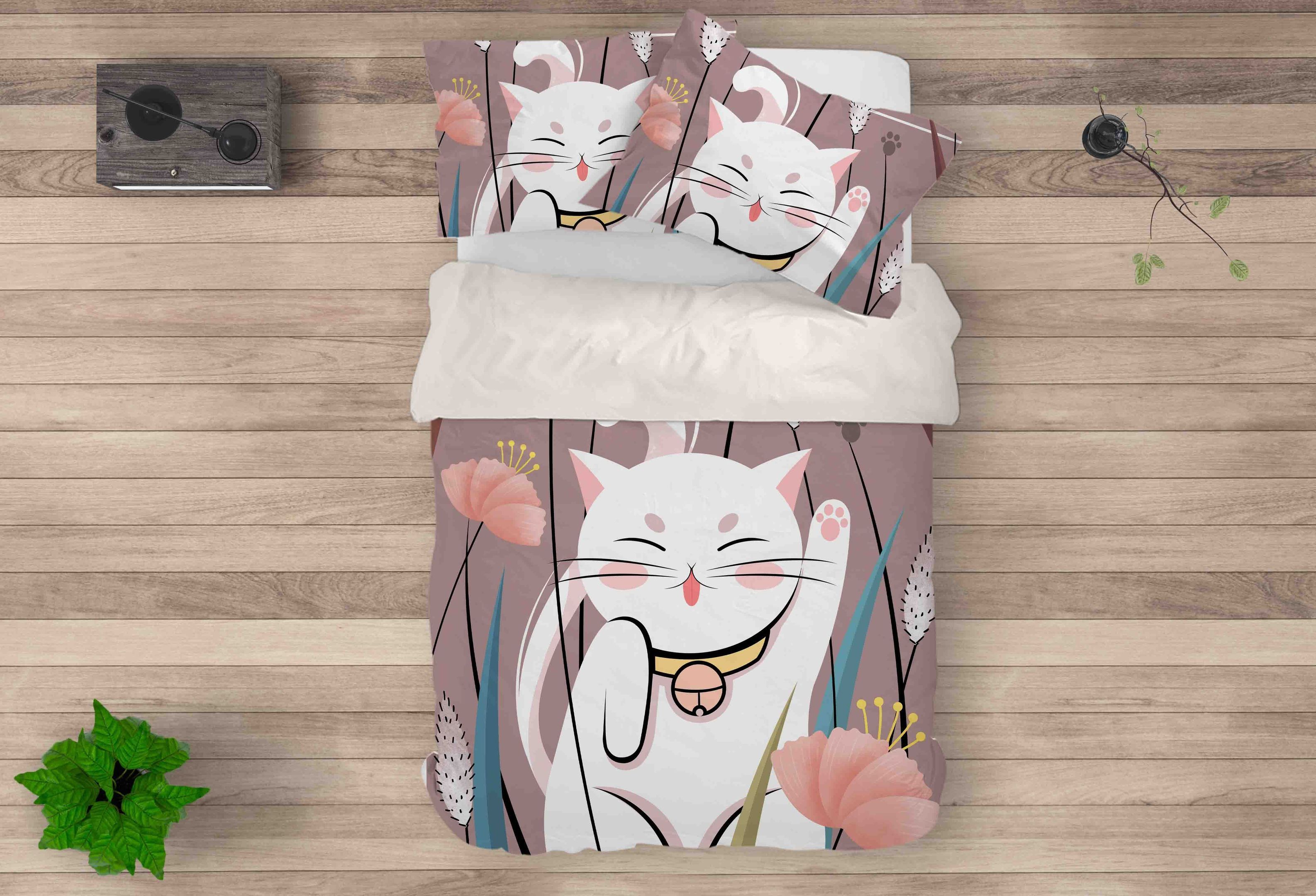 3d Cat Kitty Simle Bedding Set