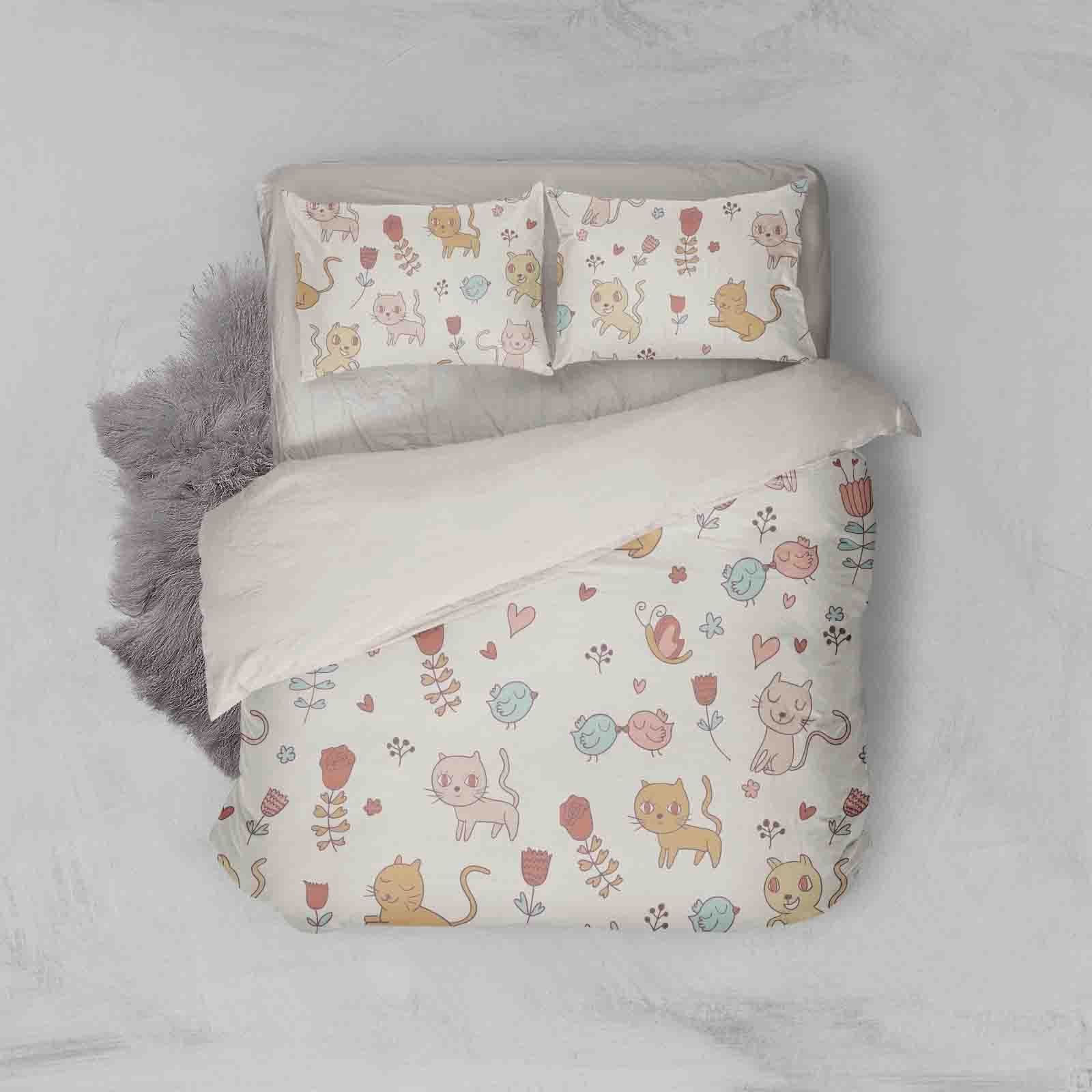 3d Cat Pattern Bedding Set