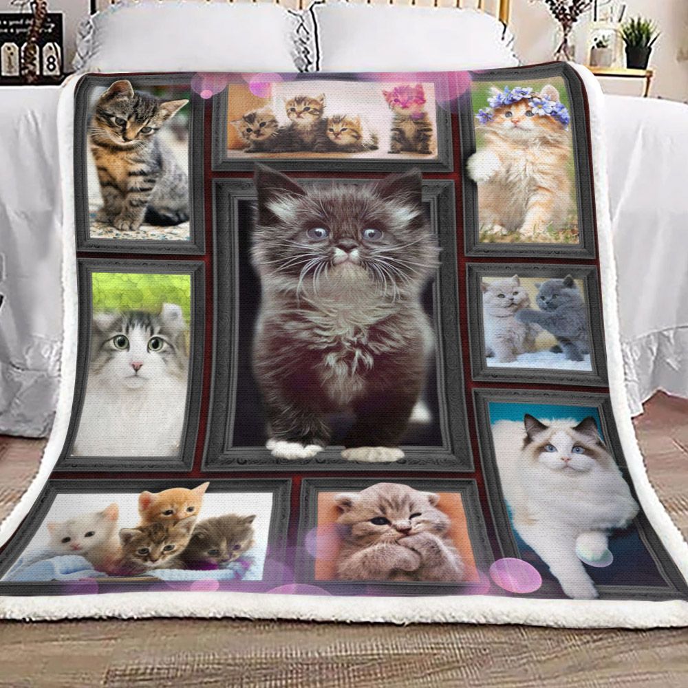 3d Cat Sherpa Fleece Blanket