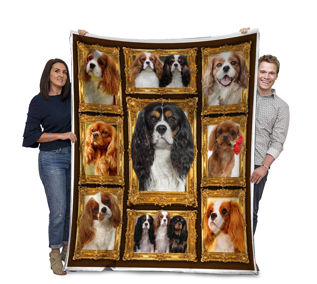 3d Cavalier King Charles Spaniel Dog Fleece Blanket