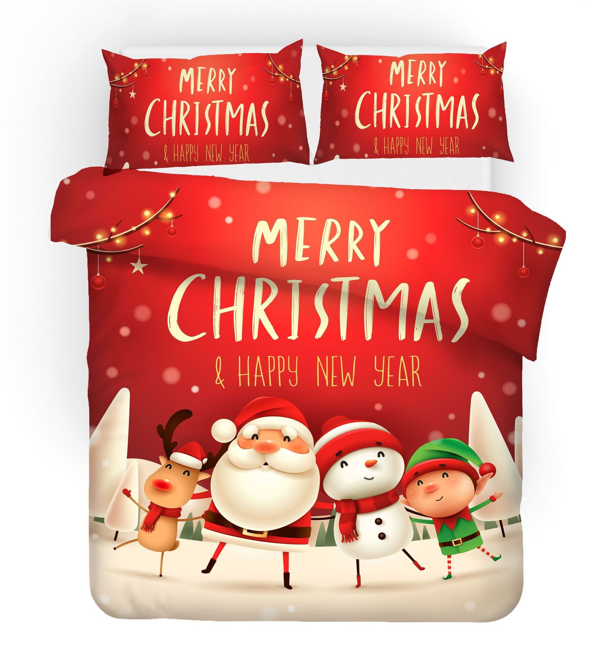 3d Christmas Snow Man Comfortable Bedding Set