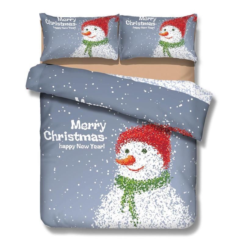 3d Christmas Snowman Bedding Set