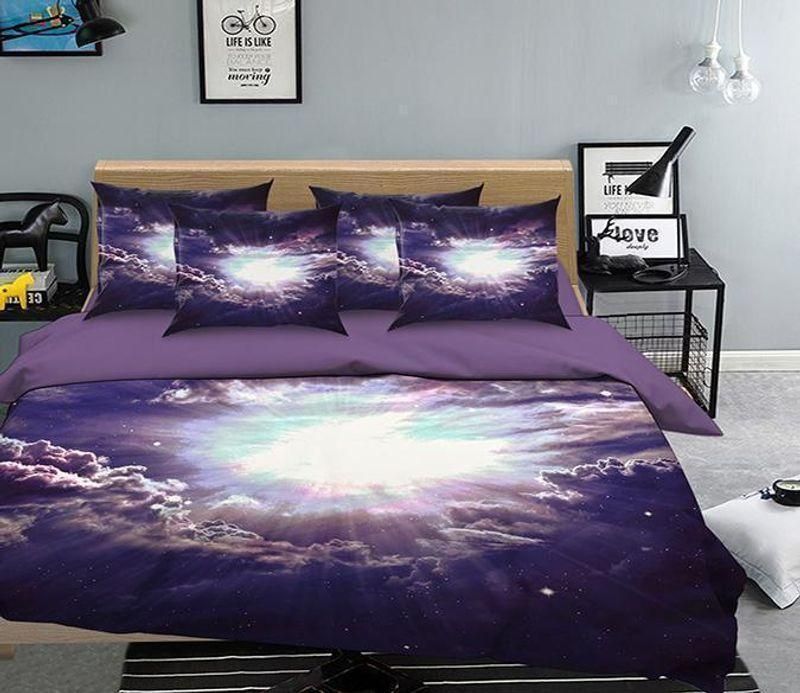 3D Cloudy Sky Bright Sun  Bedding Set
