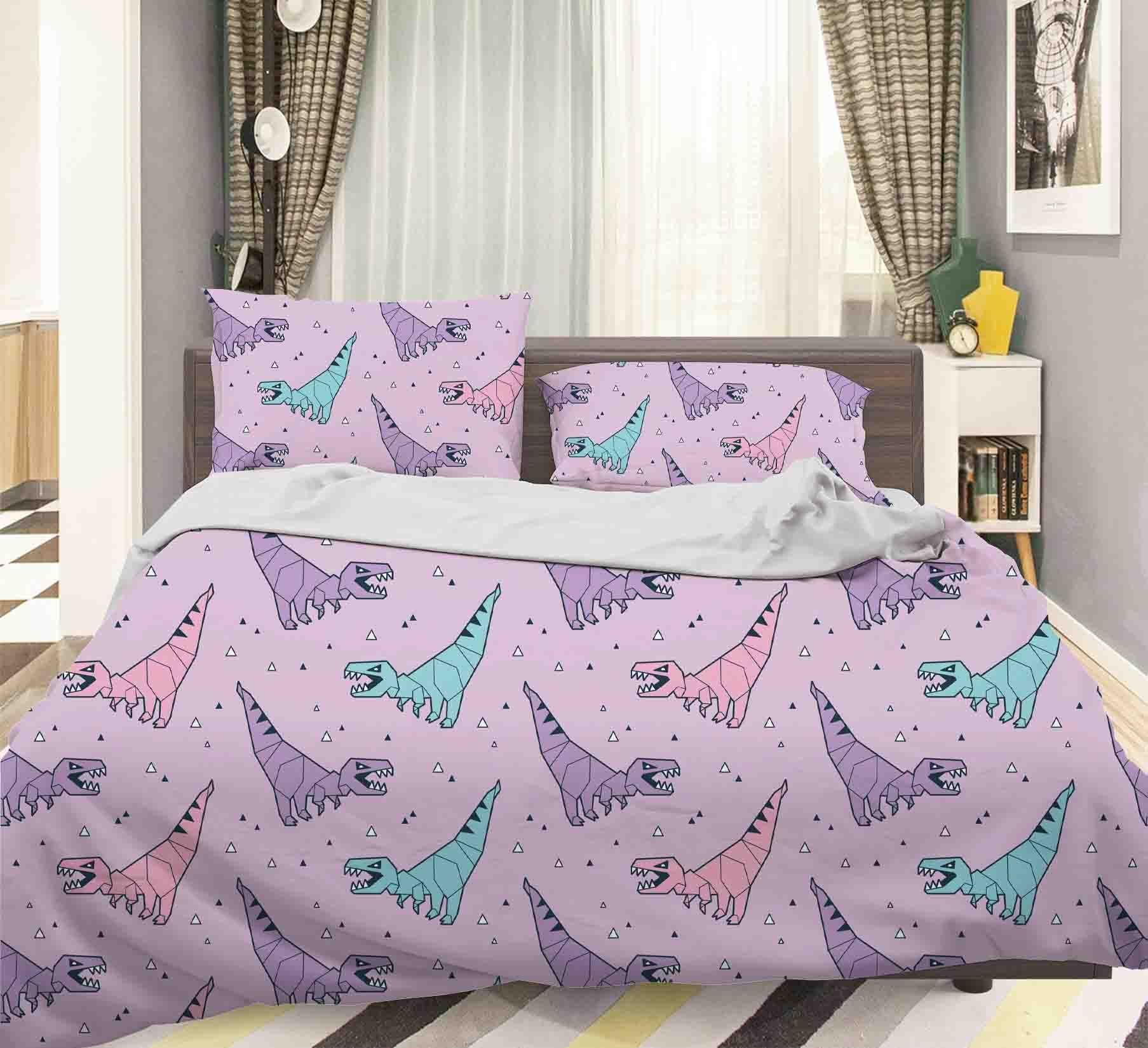 3d Color Cartoon Dinosaur Bedding Set
