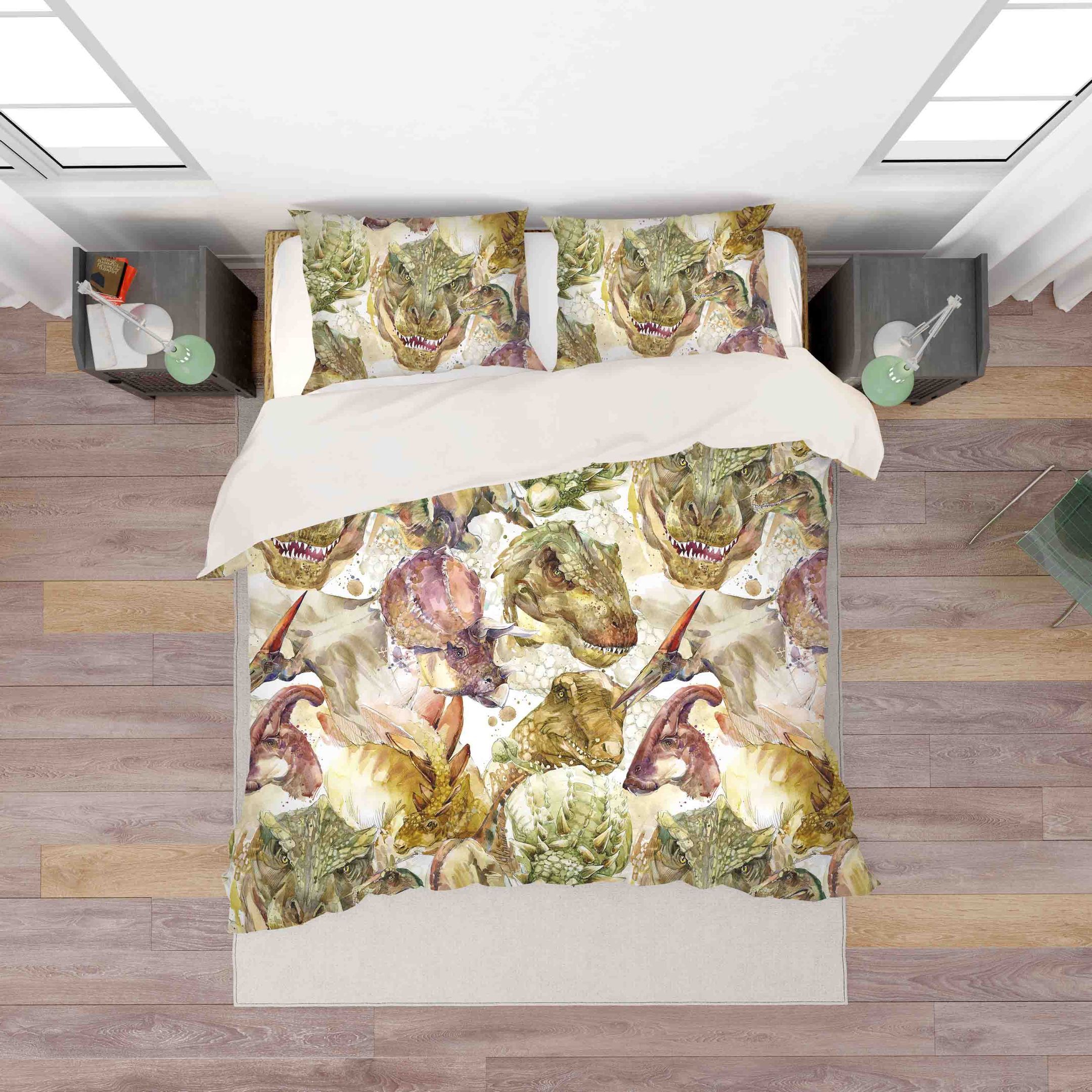 3d Color Dinosaur Bedding Set