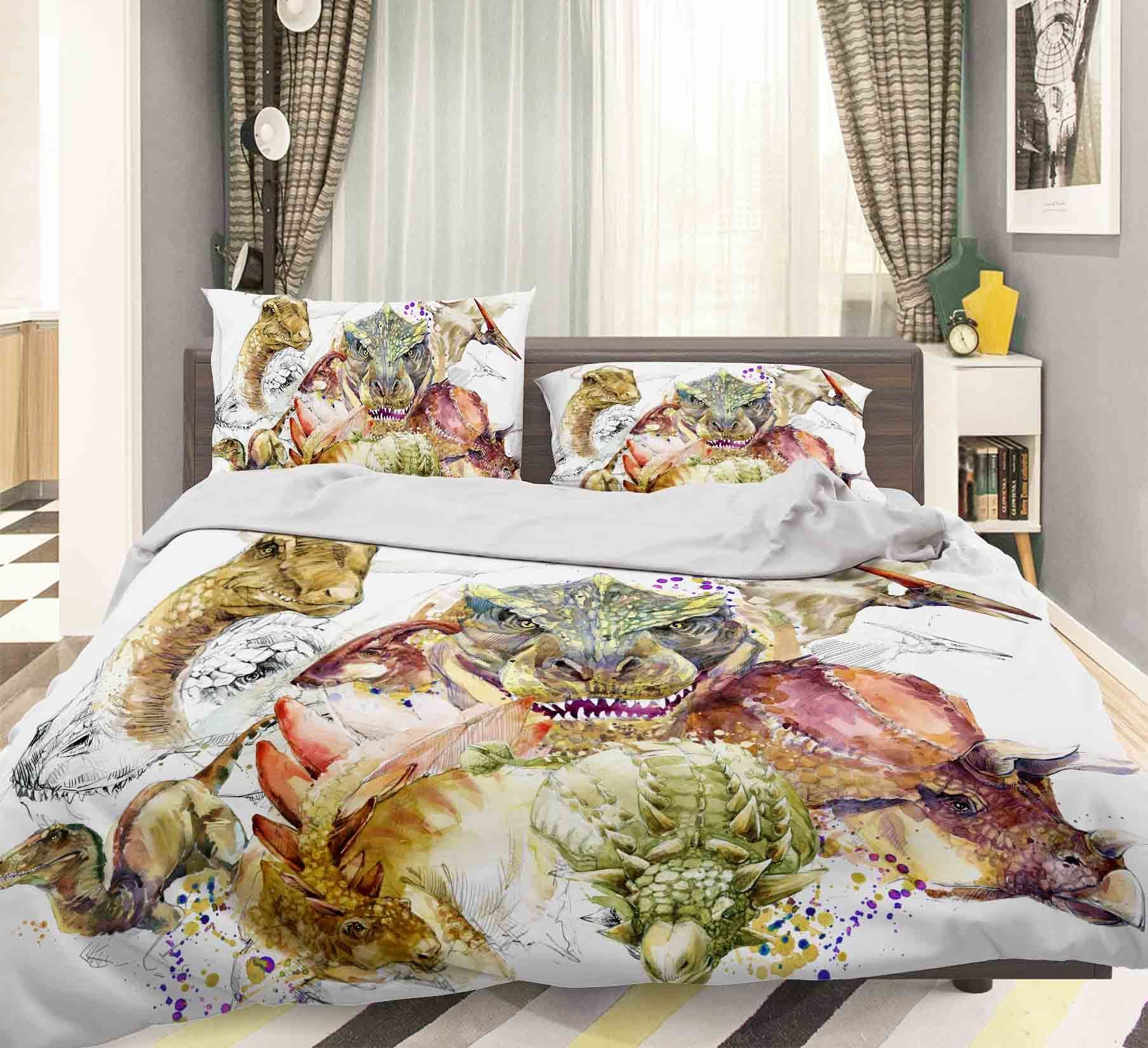 3d Color Dinosaurs Comfortable Bedding Set