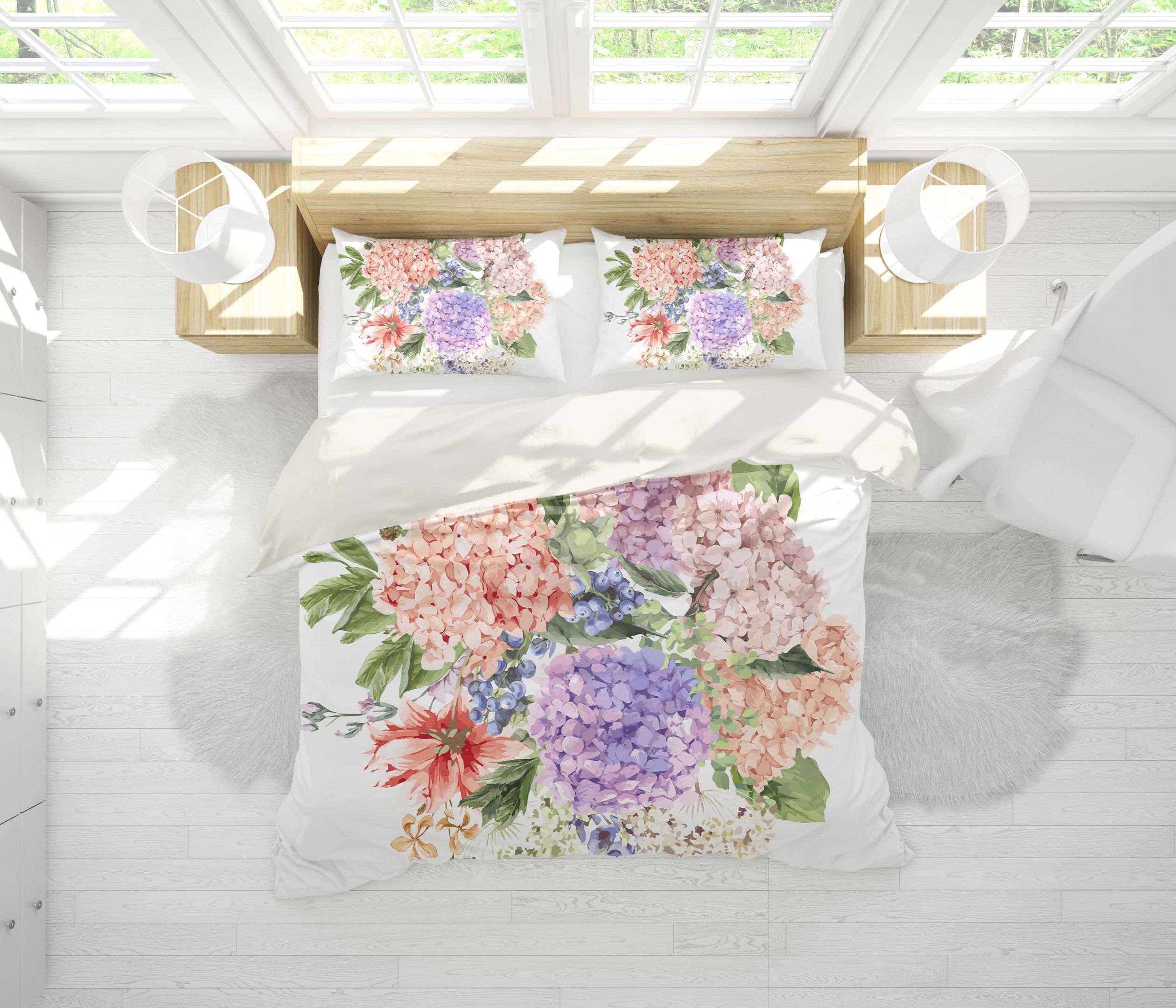 3d Color Flowers Bedding Set