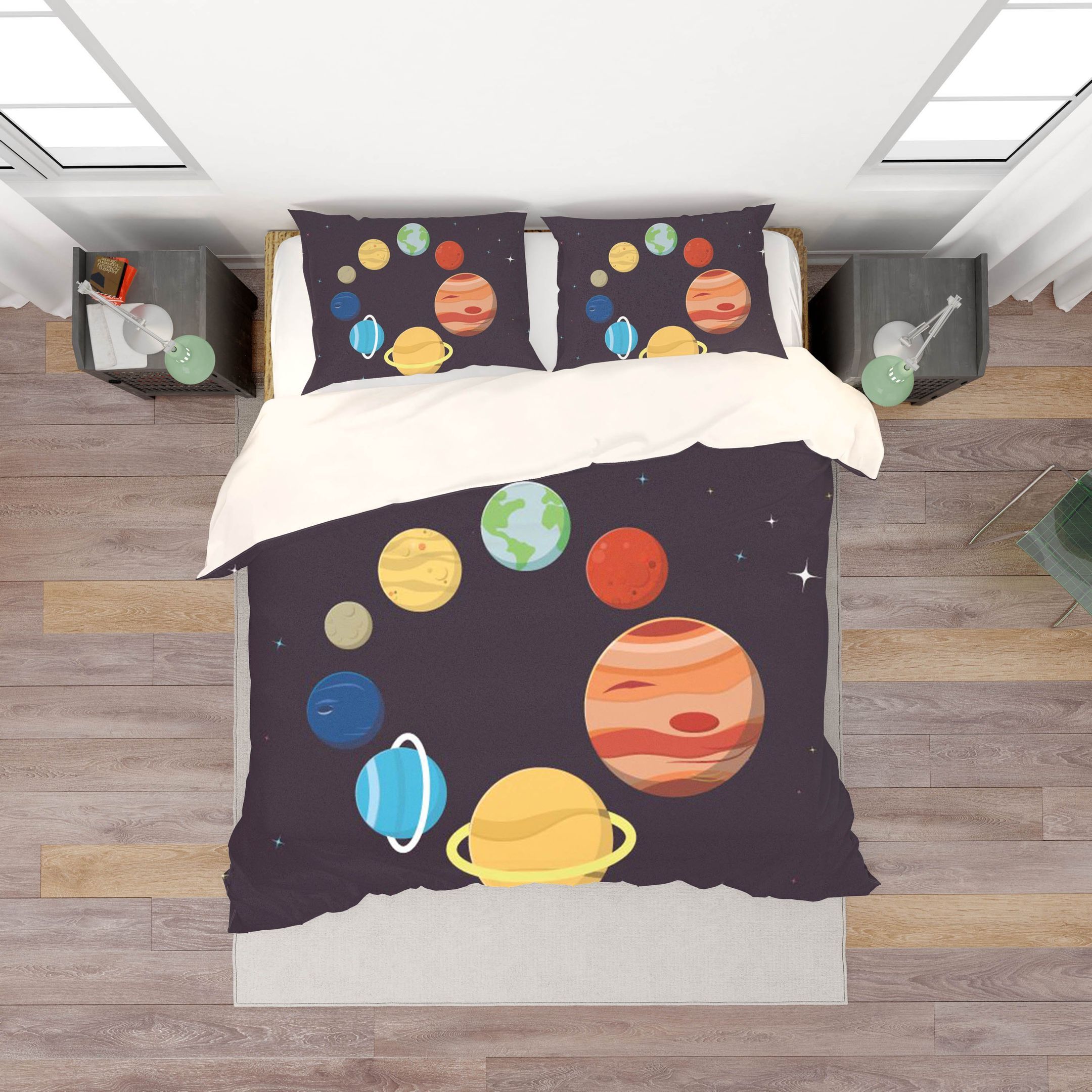 3d Color Planet Bedding Set