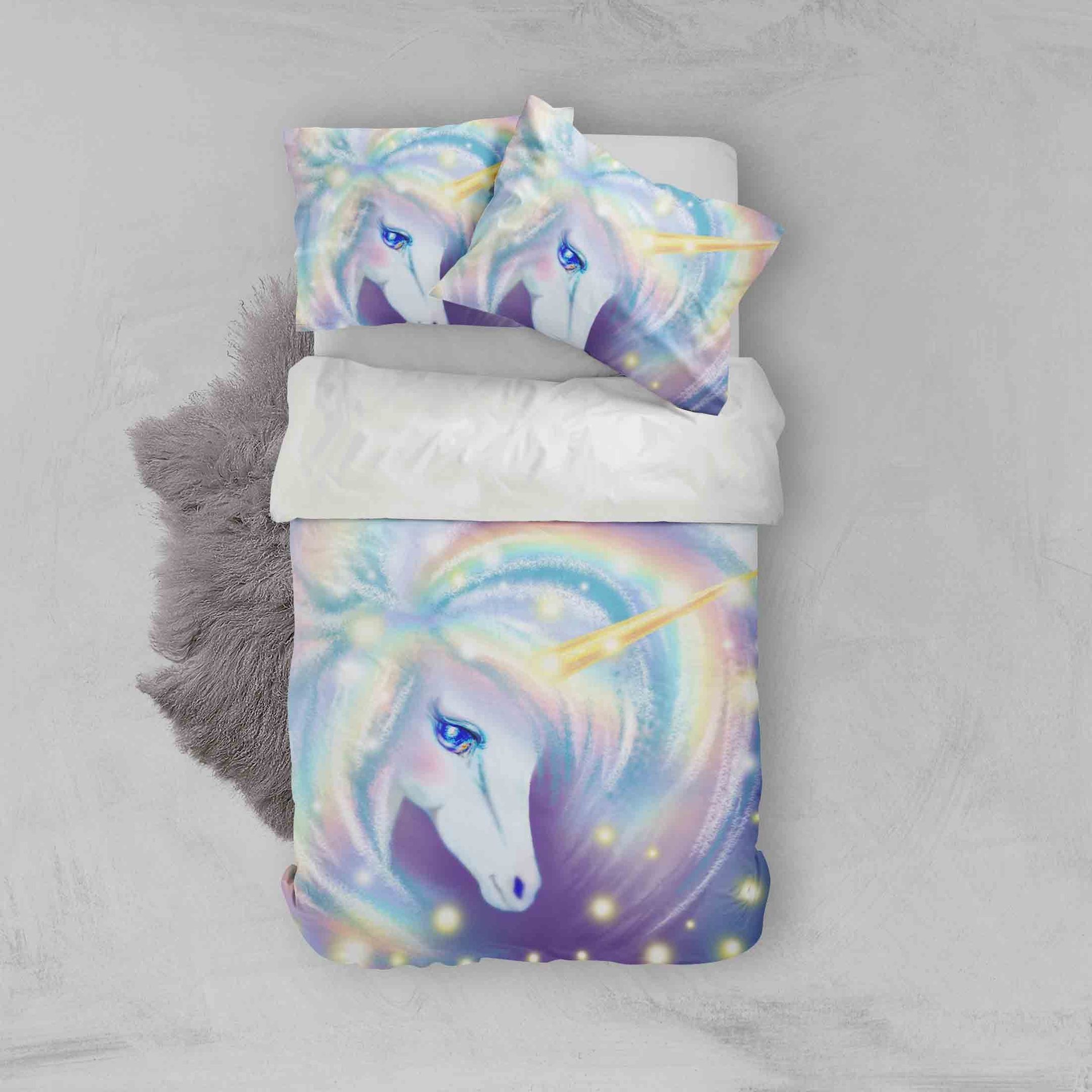3d Color Unicorn Comfortable Bedding Set