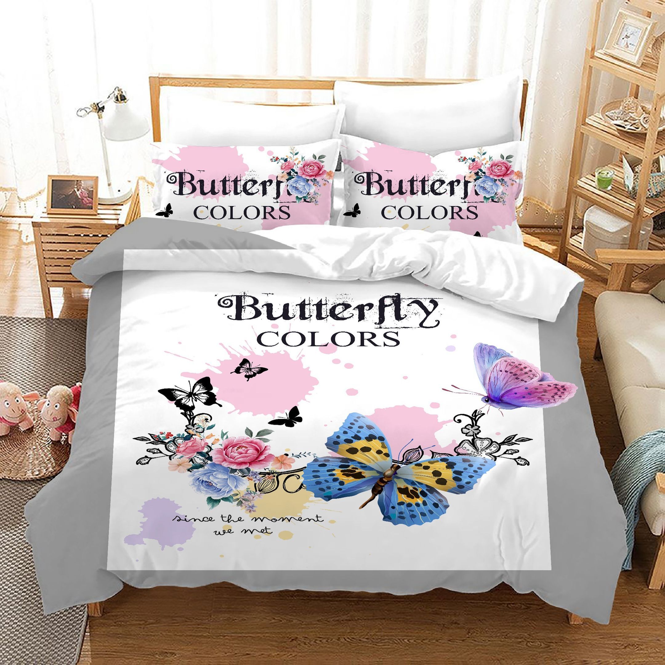 3d Colorful Butterfly Bedding Set