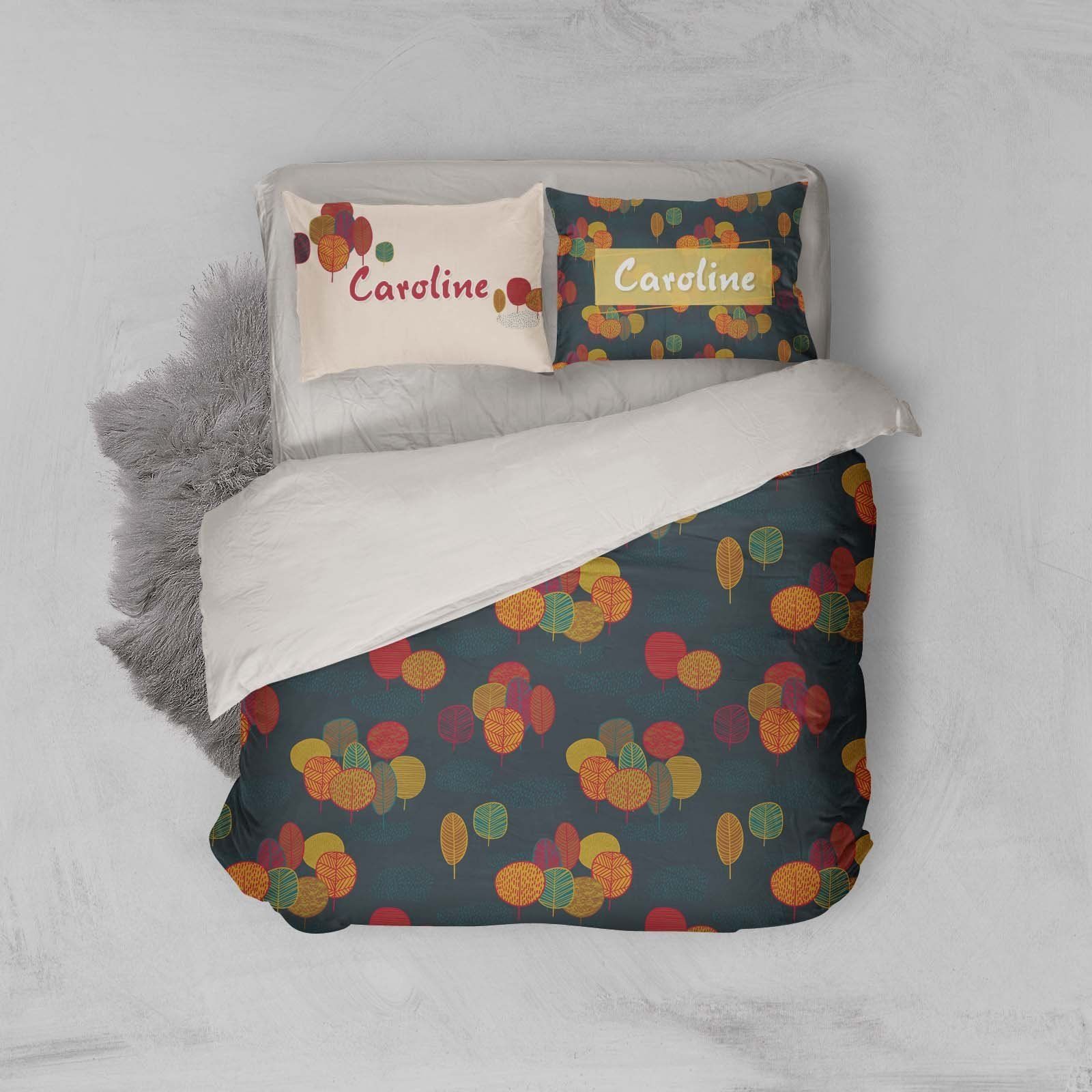 3d Colorful Light Leaves Bedding Set