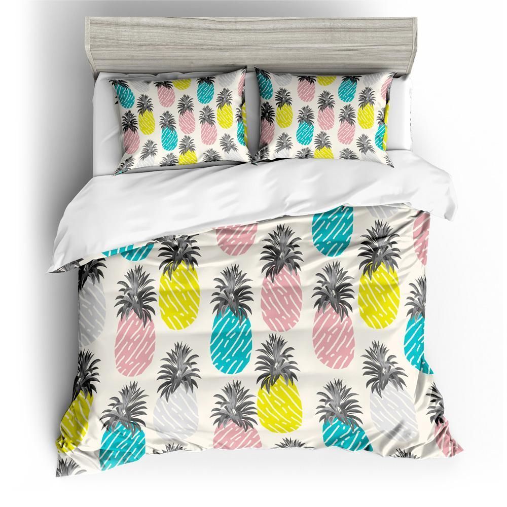 3d Colorful Pineapple Bedding Set