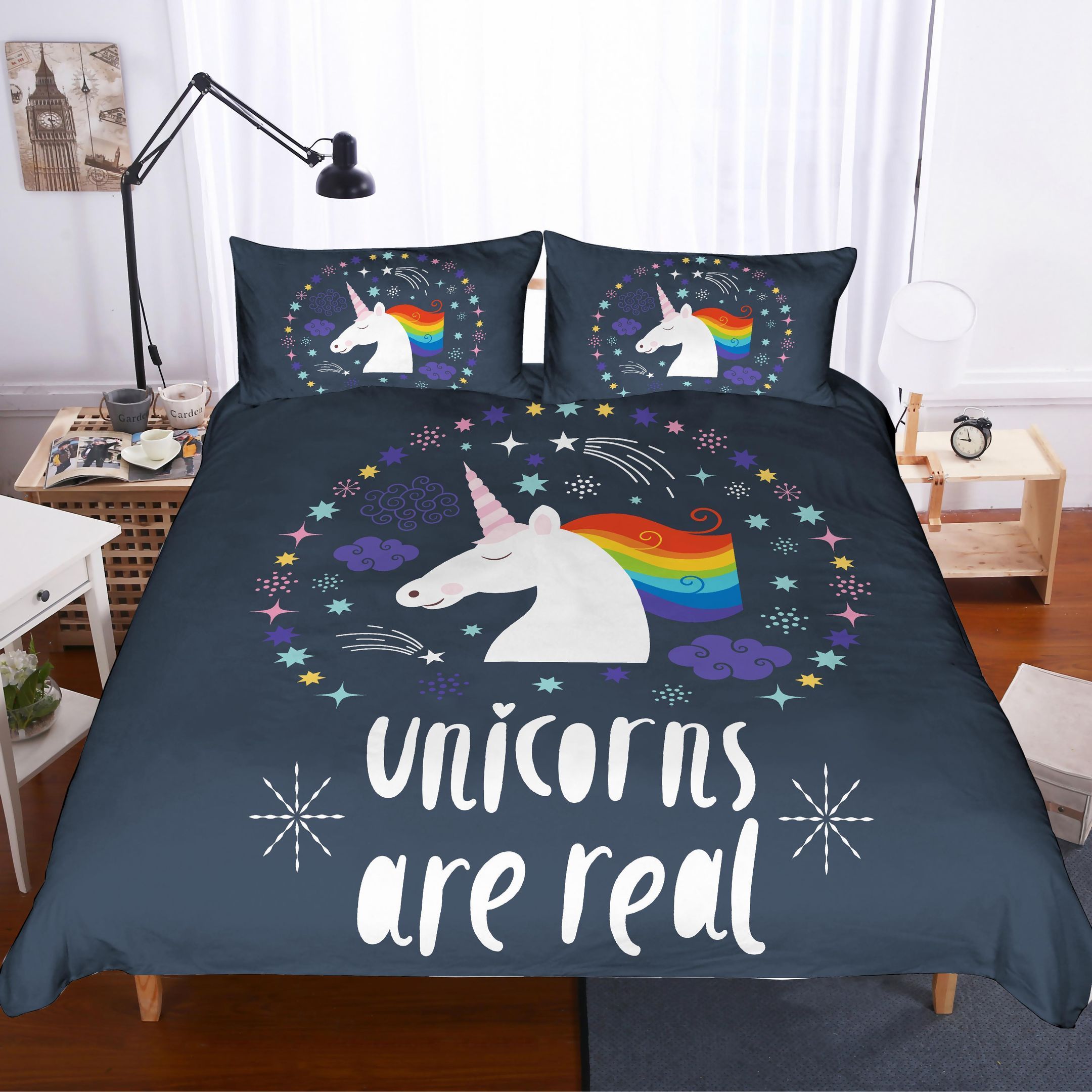 3d Colorful Unicorn Bedding Set