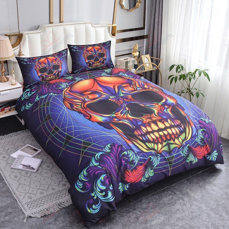3d Colorfull Skull Bedding Set