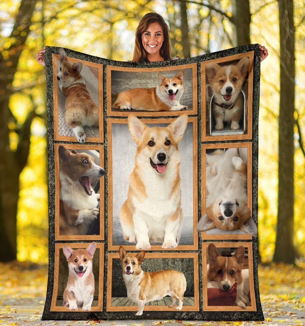 3d Corgi Dog Lover Gifts Fleece Blanket