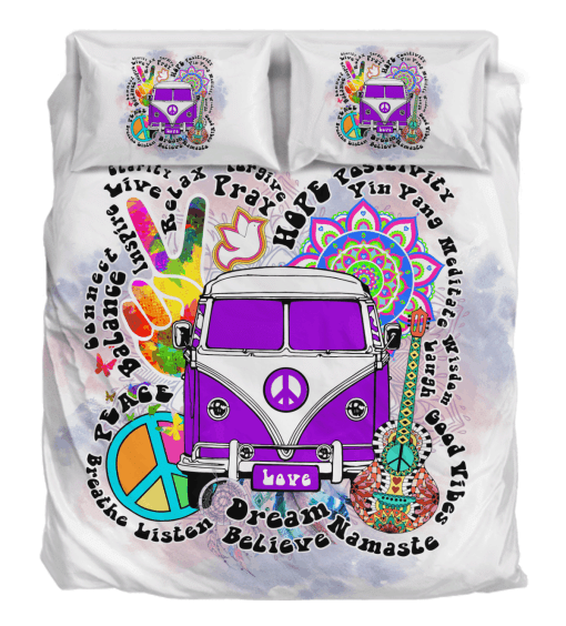 3D Custom Hippie Happy Bedding Set