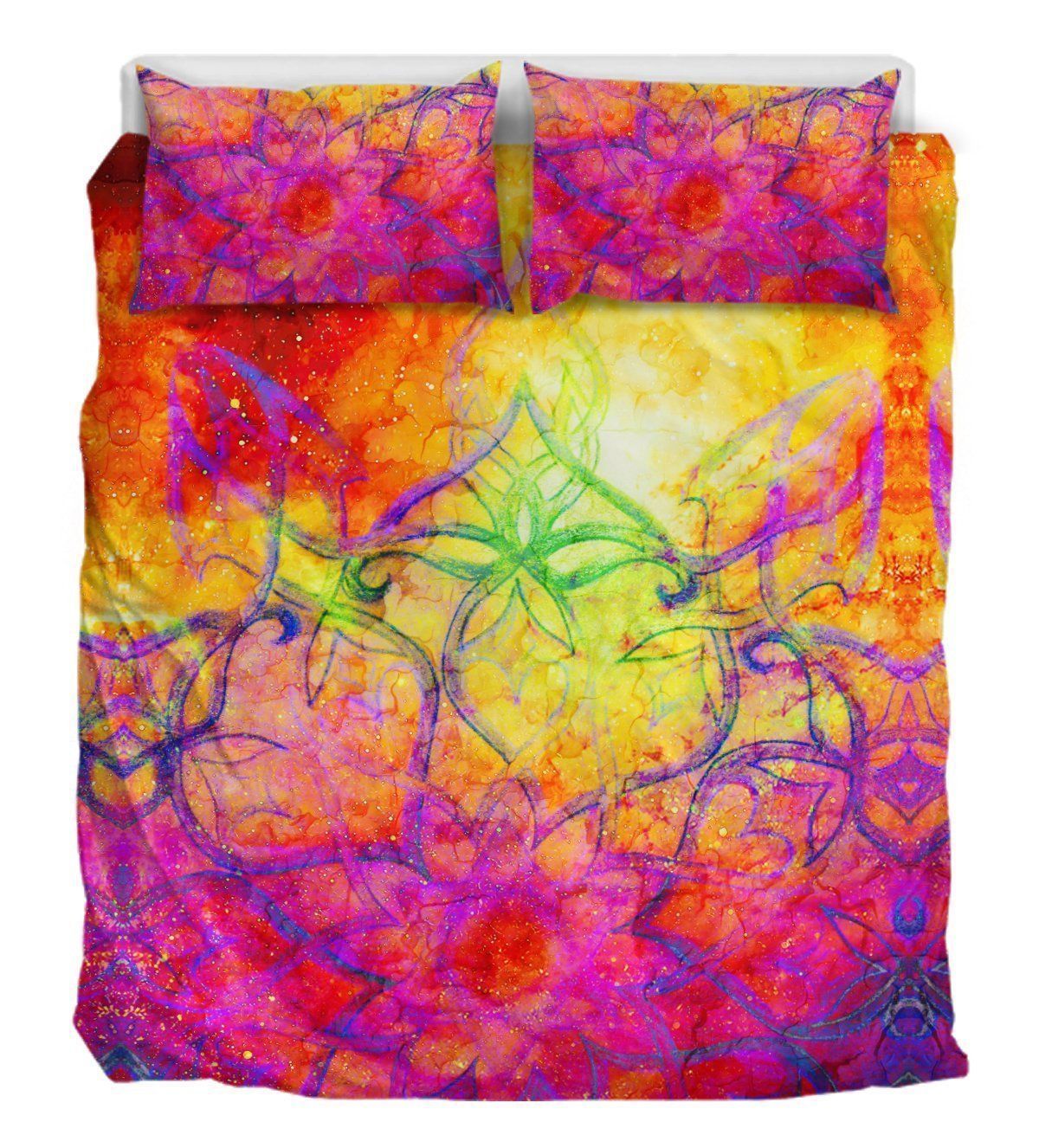 3D Custom Ornament Purple Bedding Set