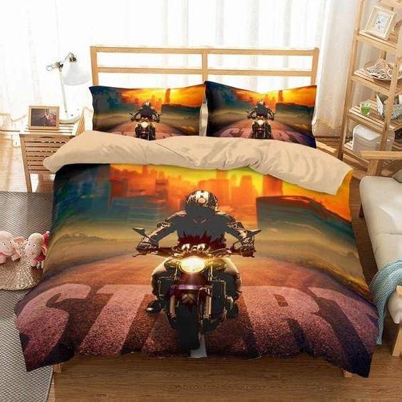 3d Customize Motorcycle Bedding Set