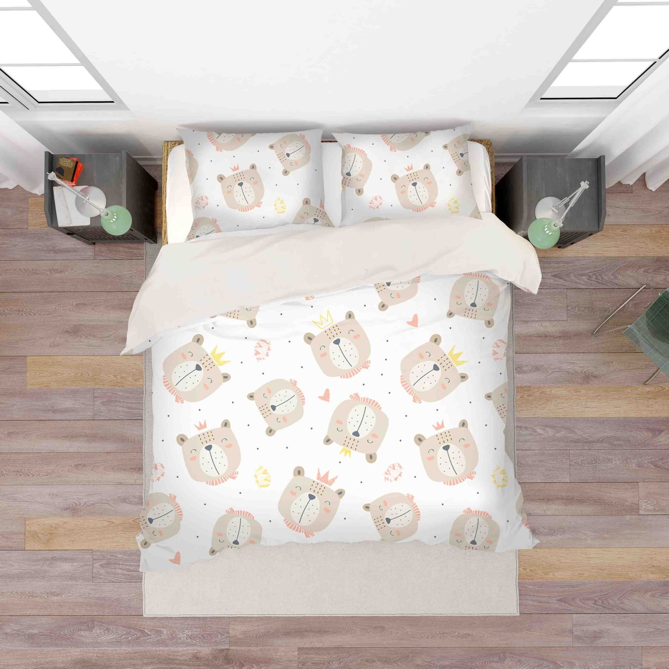 3d Cute Cartoon Bear Bedding Set