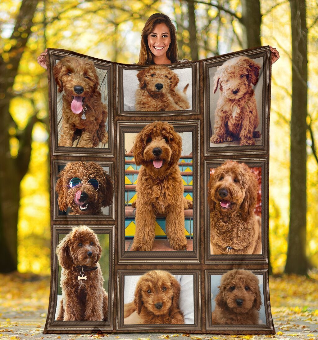 3d Cute Goldendoodle Doodle Funny Dog Gift Fleece Blanket
