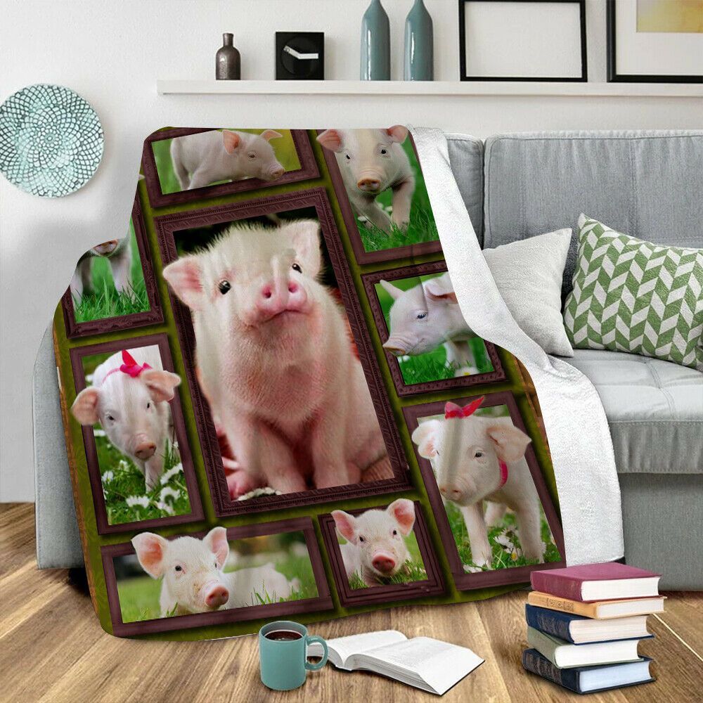 3d Cute Pig Sherpa Fleece Blanket