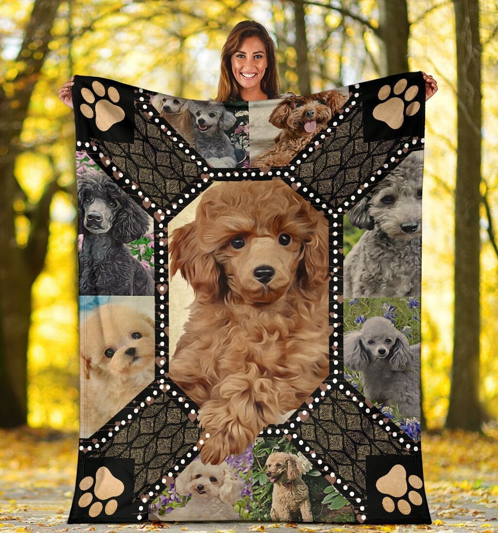 3d Cute Poodle Dog Lover Gifts Fleece Blanket