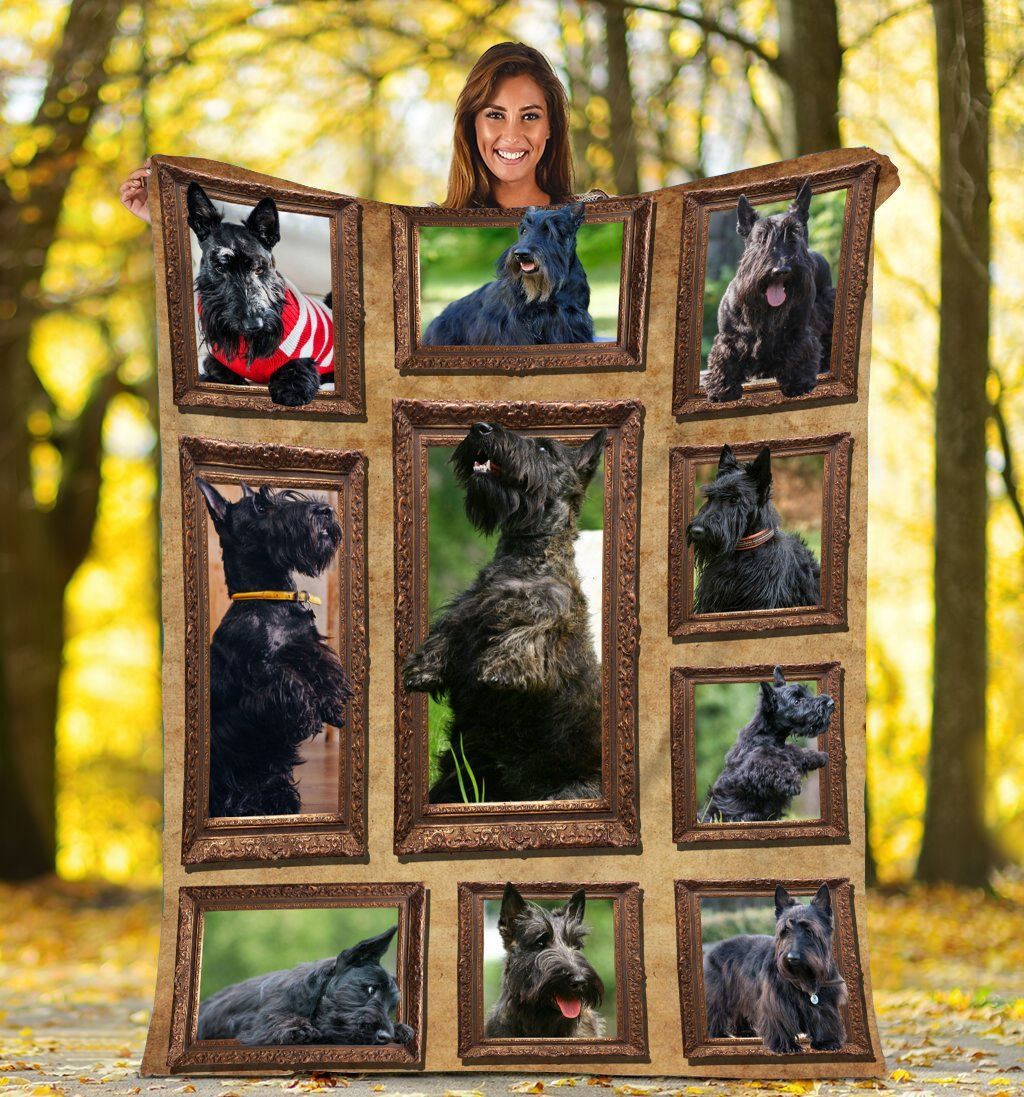 3d Cute Scottish Terrier Dog Sherpa Fleece Blanket