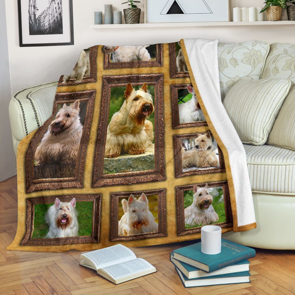 3d Cute White Scottish Terrier Dog Sherpa Fleece Blanket