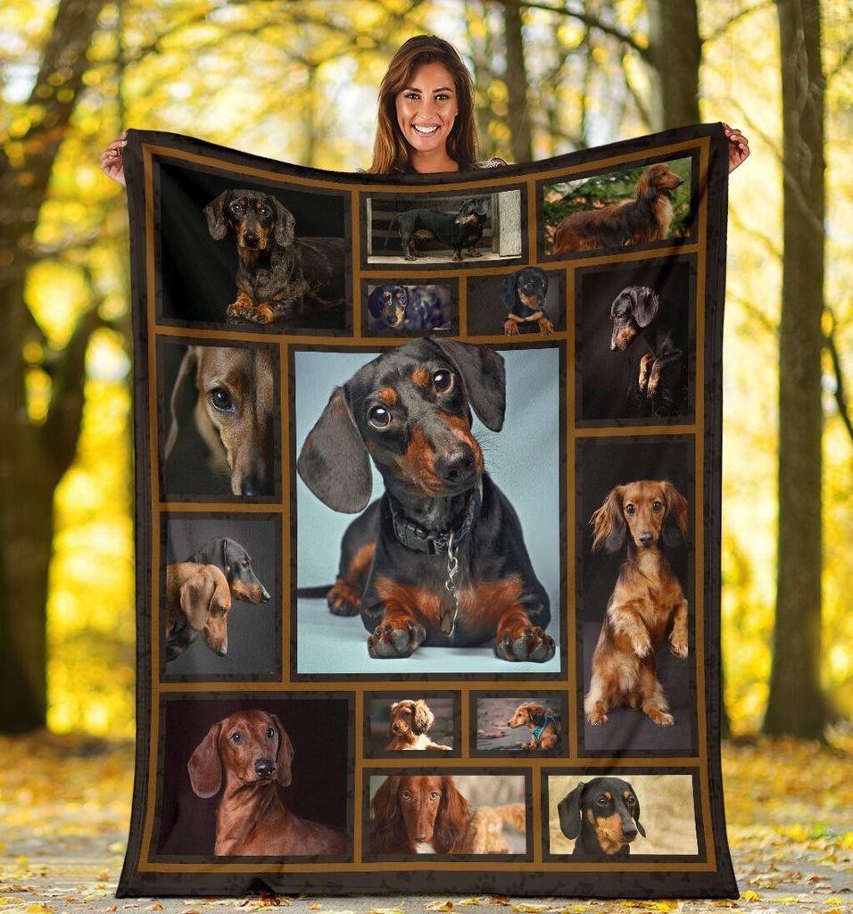 3D Dachshund Sherpa Fleece Blanket