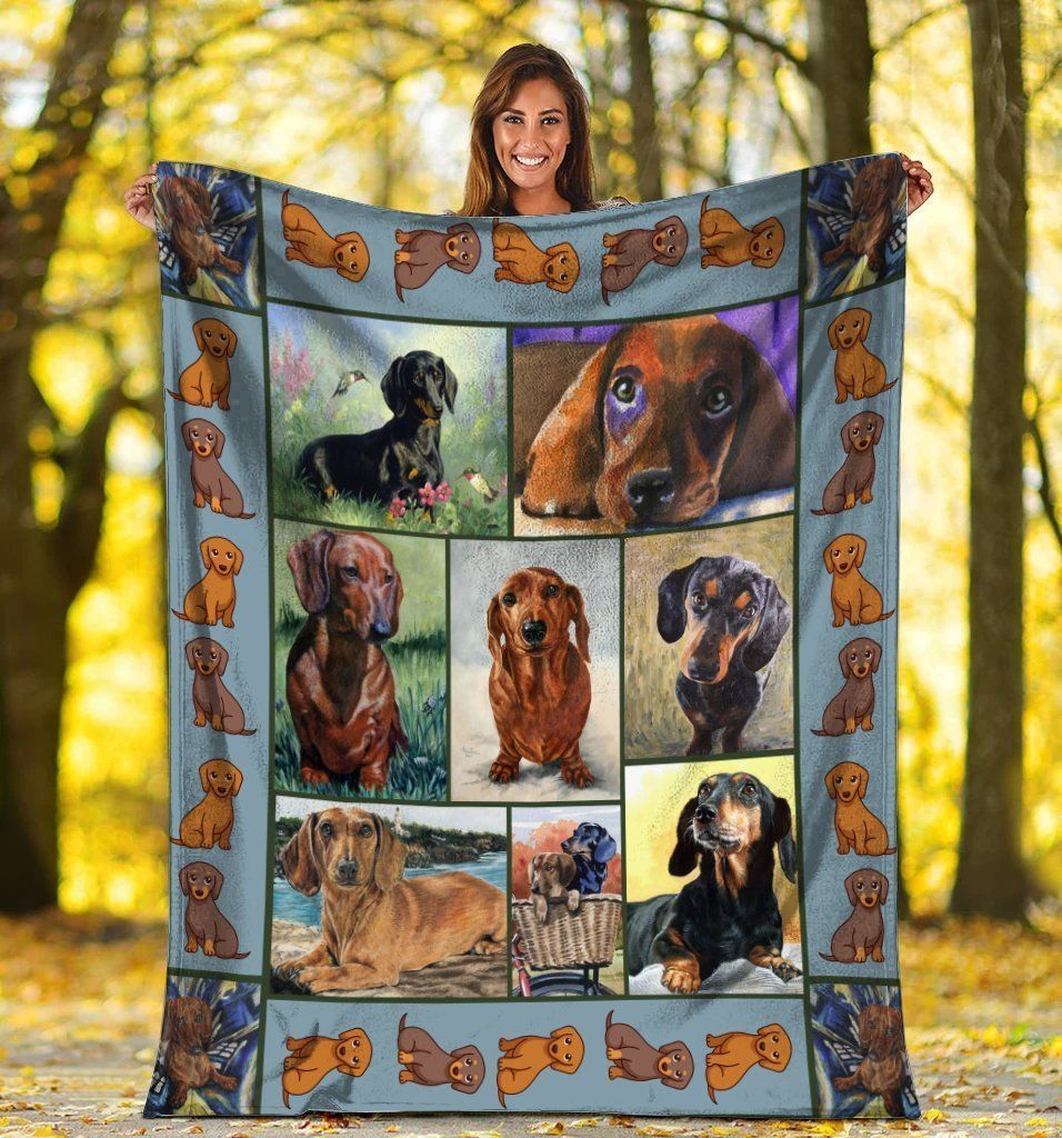 3d Dachshund Gift For Dog Lovers Fleece Blanket