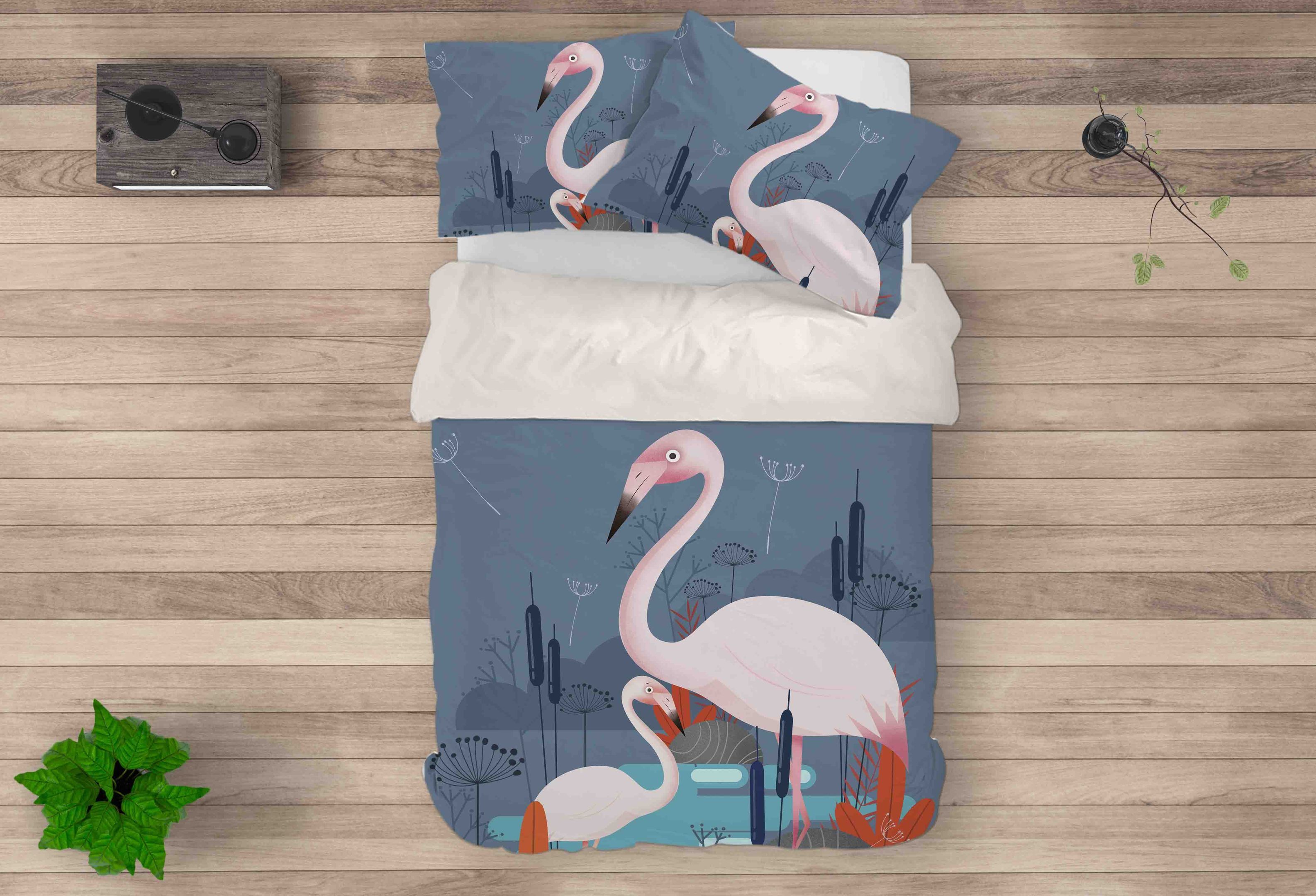 3d Dande Reed Flamingo Bedding Set