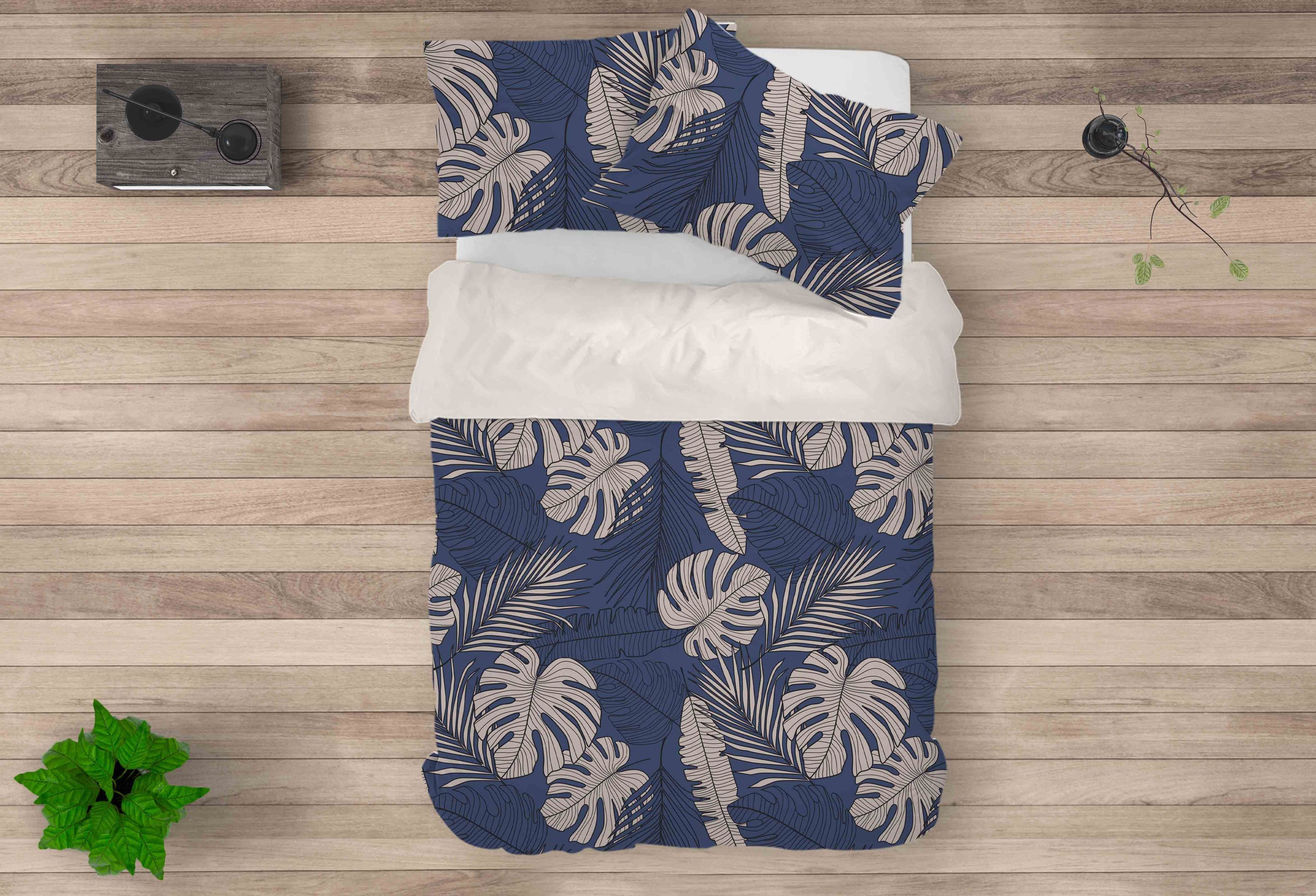 3d Dark Leaves Comfortable Bedding Set