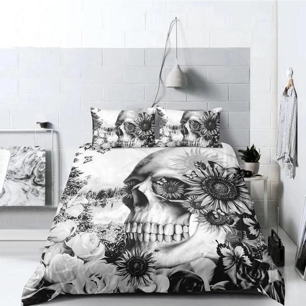 3D Day Of The Dead Sugar Skull Bedding Set