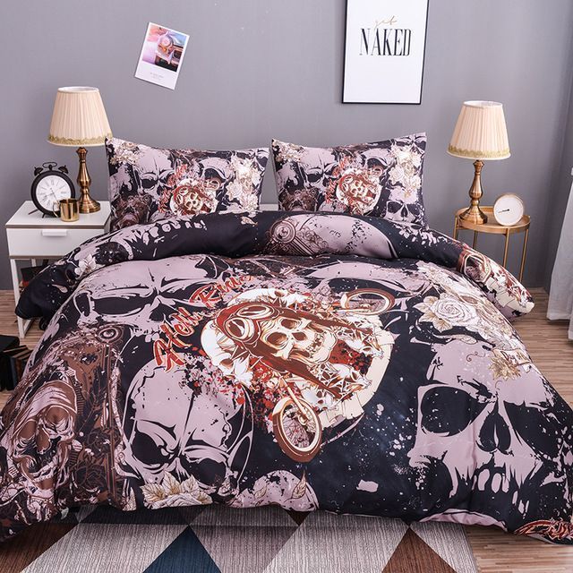 3d Death Head Skull Bedding Set