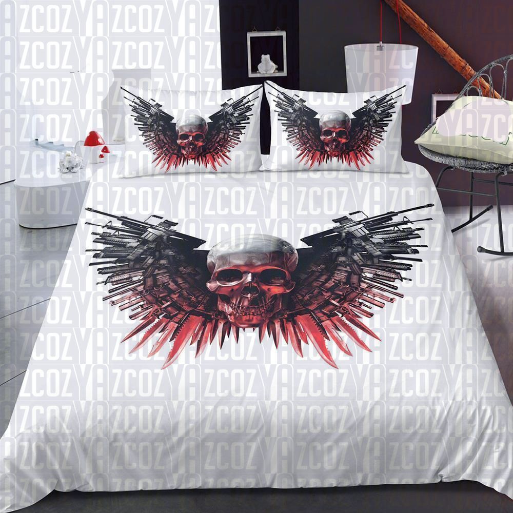 3d Digital Printing Skull Bedding Set