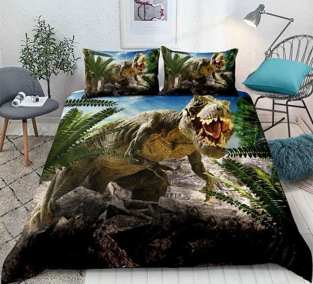 3d Dinosaur Destroy Park Bedding Set